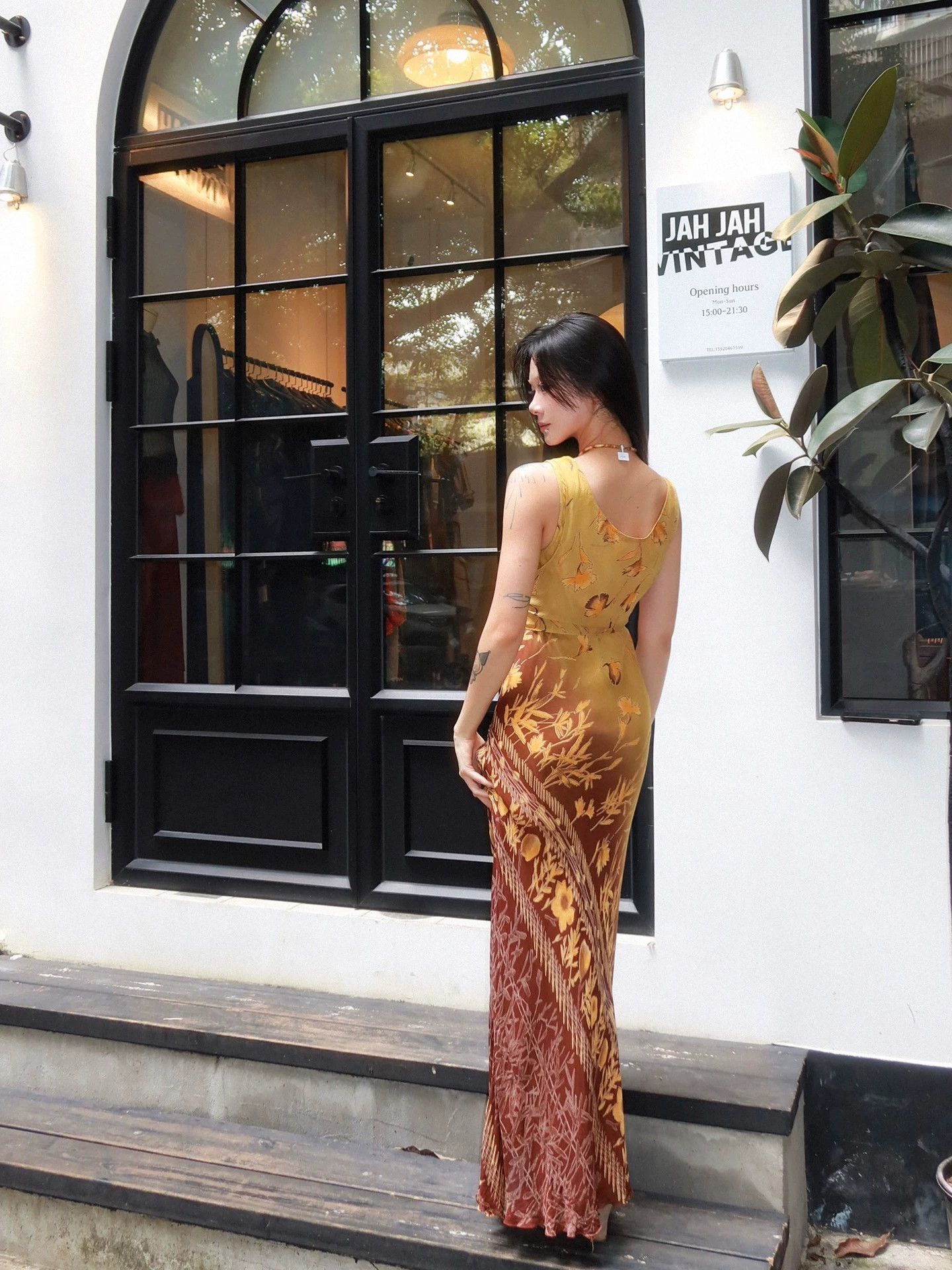 Vintage French Brand Vintage Silk Autumn Leaf Dress Size S Size S / US 4 / IT 40 - 1 Thumbnail