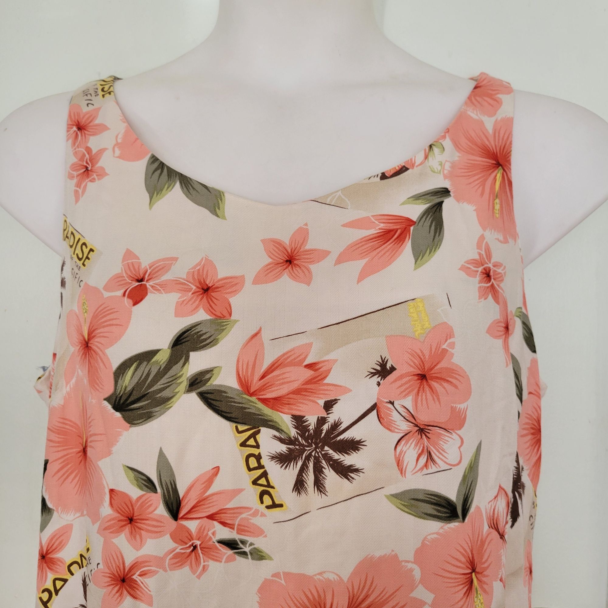 Other Ho Aloha Tropical Floral Sleeveless Sheath Dress XL Rayon Ma Size XL / US 12-14 / IT 48-50 - 2 Thumbnail