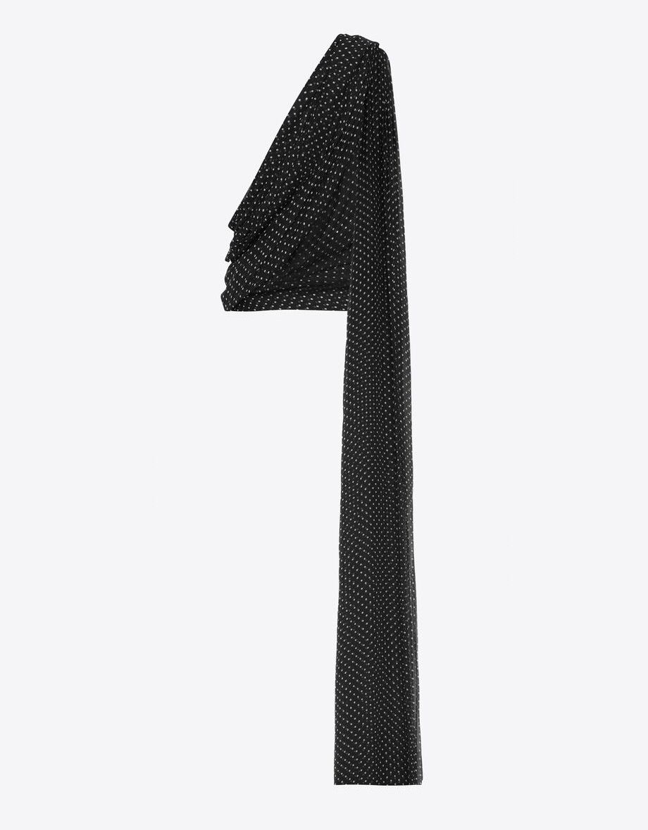 Saint Laurent Paris o1s1wg110925 777690 Draped One-Shoulder Top Dotted Silk Size US S / EU 44-46 / 1 - 2 Thumbnail