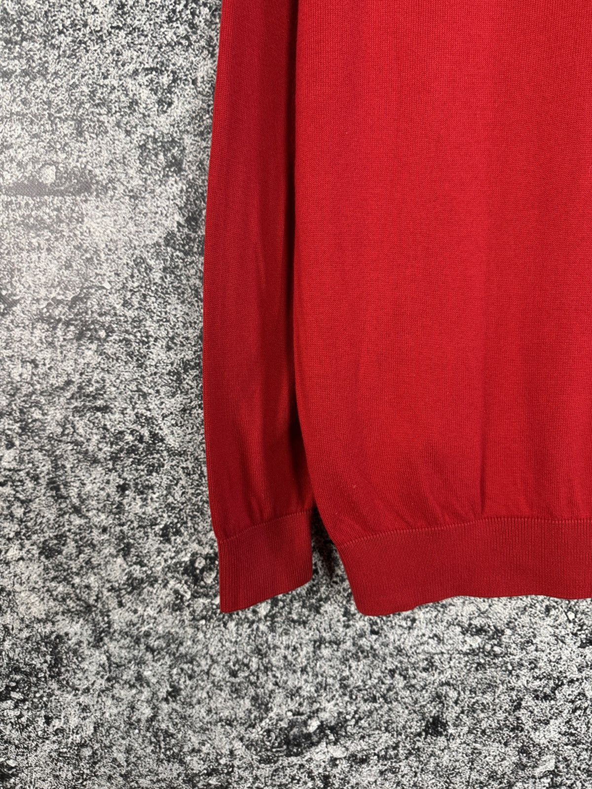 Lacoste Men’s Lacoste V-Neck Red Sweater Pullover Size 5 (Large) Size US L / EU 52-54 / 3 - 14 Thumbnail