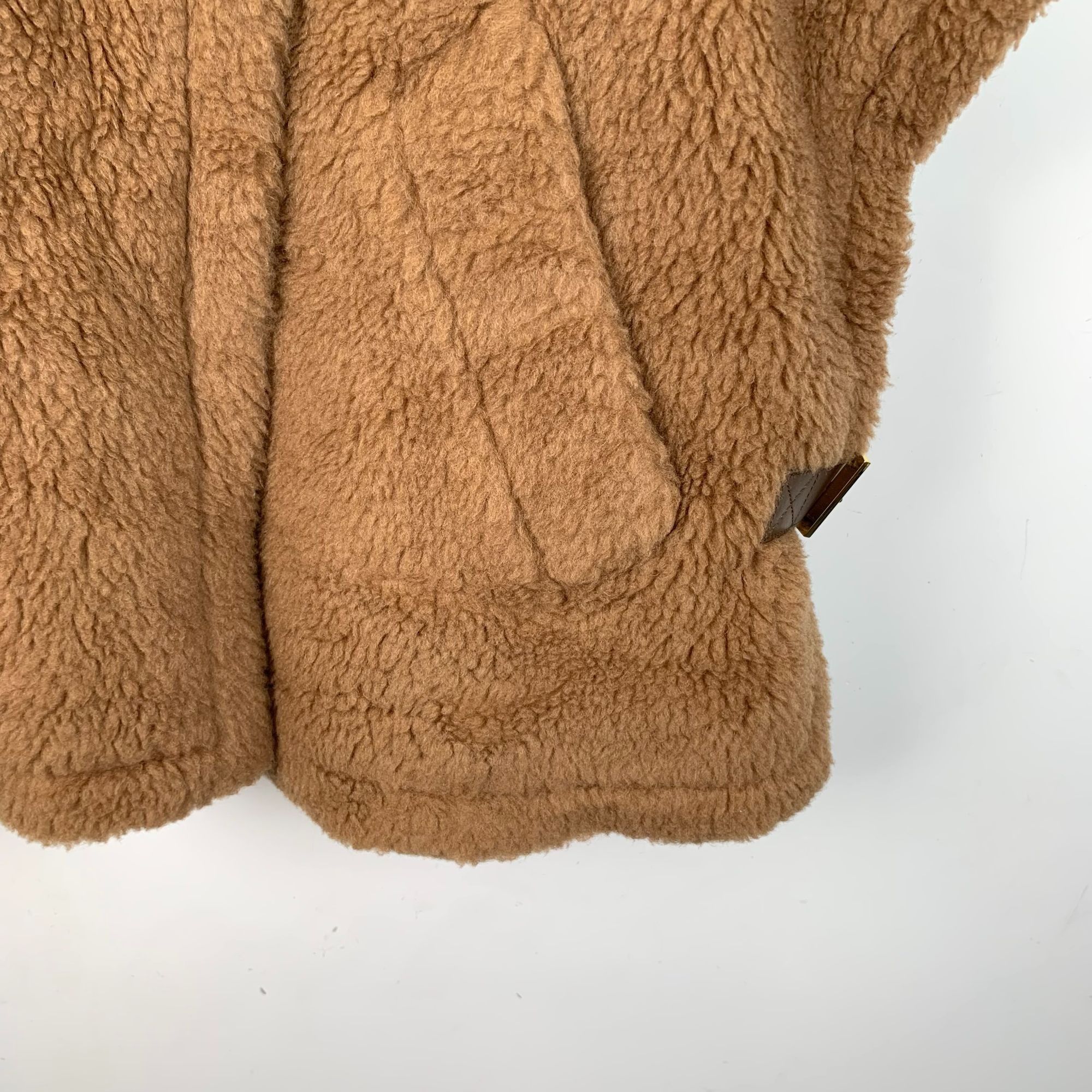 Max Mara MaxMara Womens Camel Wool & Viscose Blend Teddy Coat Size ONE SIZE - 4 Thumbnail