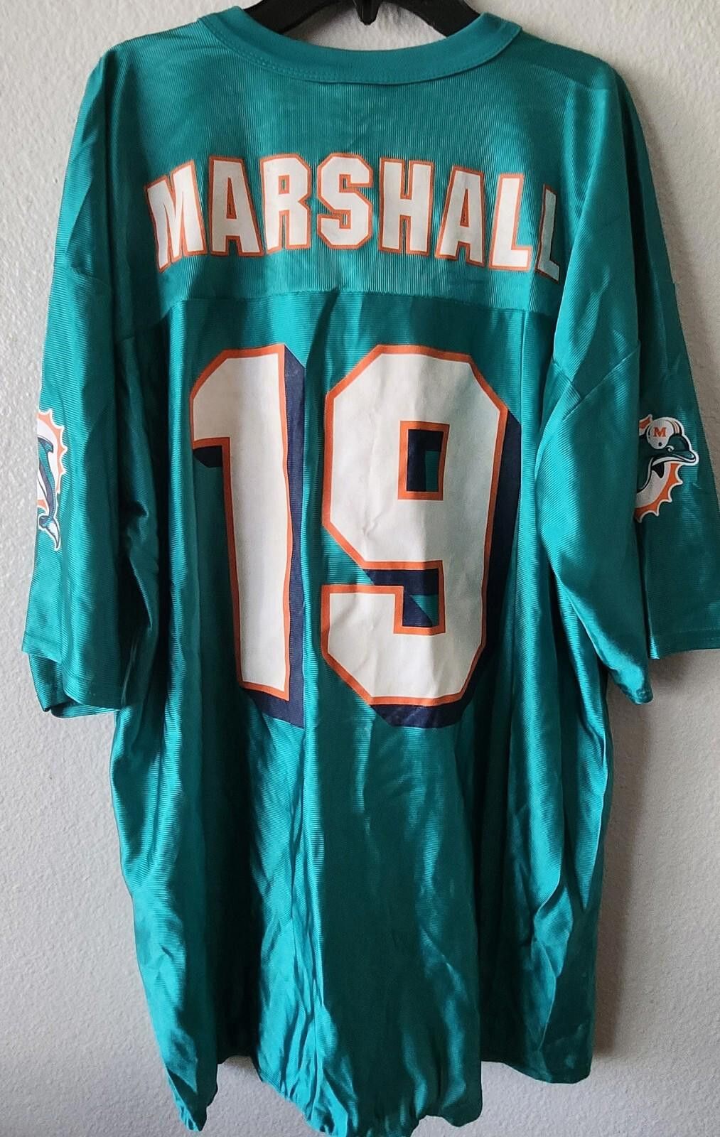 NFL BRANDON MARSHALL #19 MIAMI DOLPHIN JERSEY SZ XL Size US XL / EU 56 / 4 - 1 Thumbnail