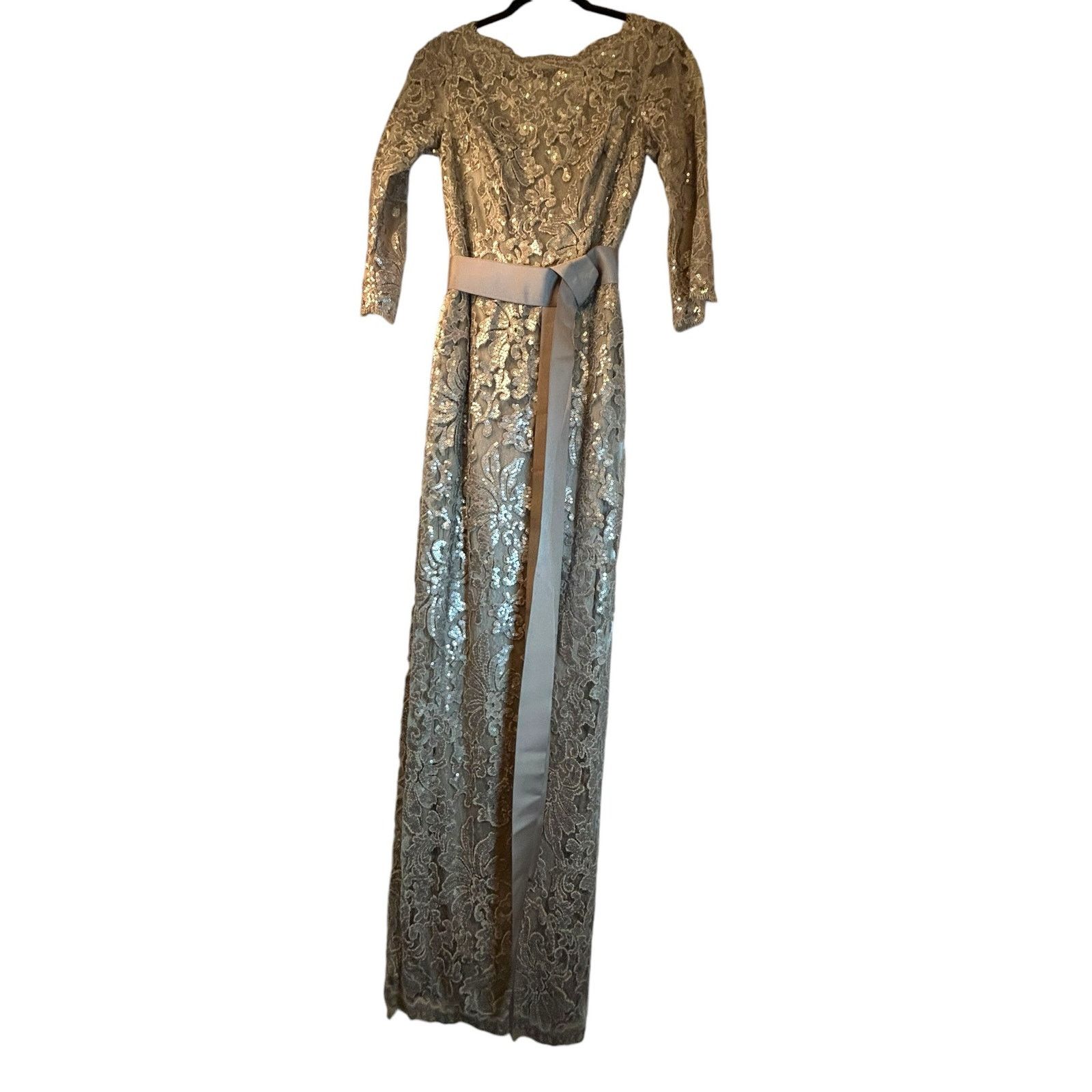 Tadashi Shoji Tadashi Shoji Waverly Sequin Embroidered Gown - Size 2 Size XS / US 0-2 / IT 36-38 - 1 Thumbnail
