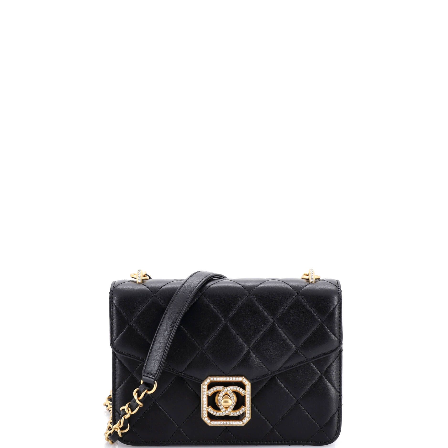 Chanel Crystal Geometric Frame Cc Flap Bag, Women's