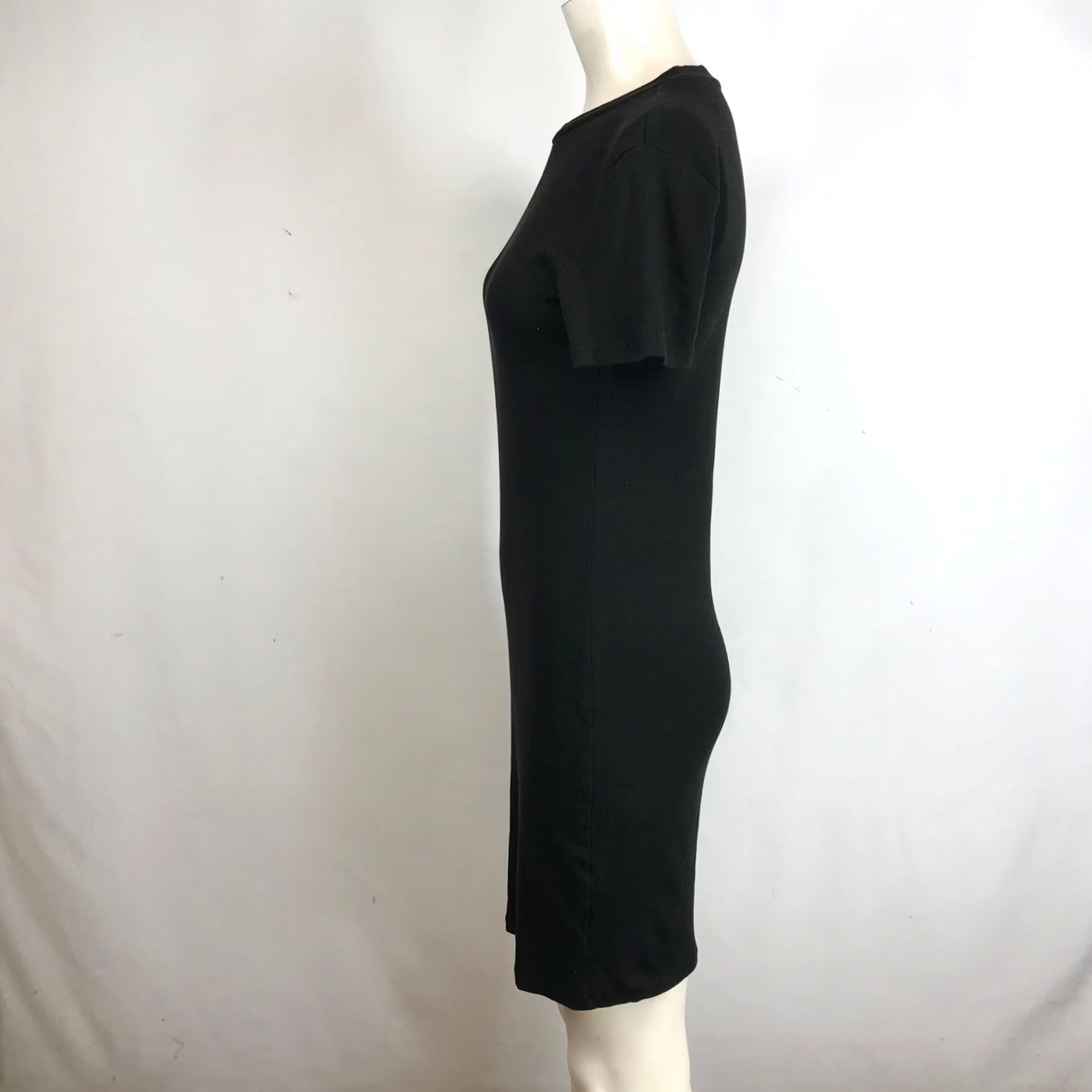 Zara ZARA Ribbed Knit Short Sleeve Midi Dress Black Size L Size 36" / US 14 / IT 50 - 6 Thumbnail