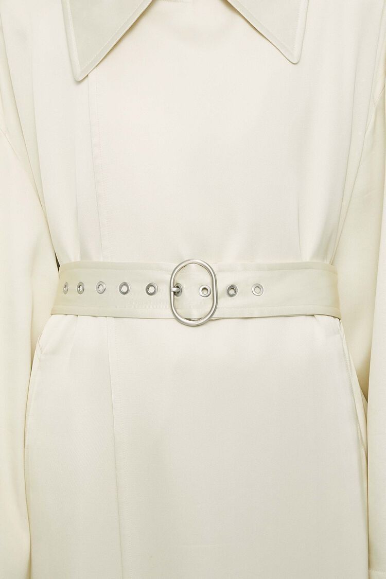 Jil Sander o1w1db10825 Trench Belted Coat in Off White Size M / US 6-8 / IT 42-44 - 8 Thumbnail