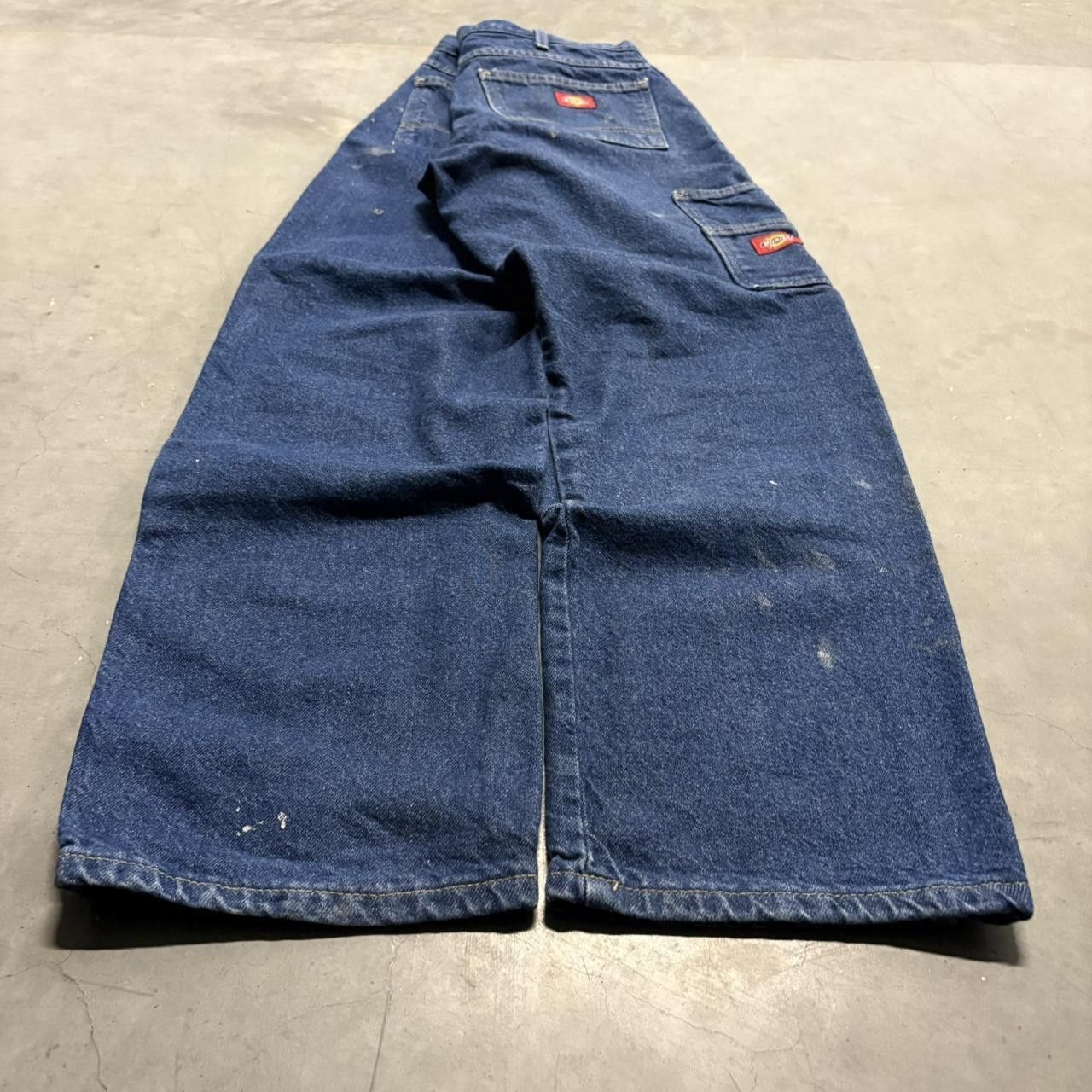 Vintage Crazy Vintage Y2K/2000s Baggy Double Knee Dickies Workwear Style Dark Wash Denim Jeans! Size US 33 - 5 Thumbnail