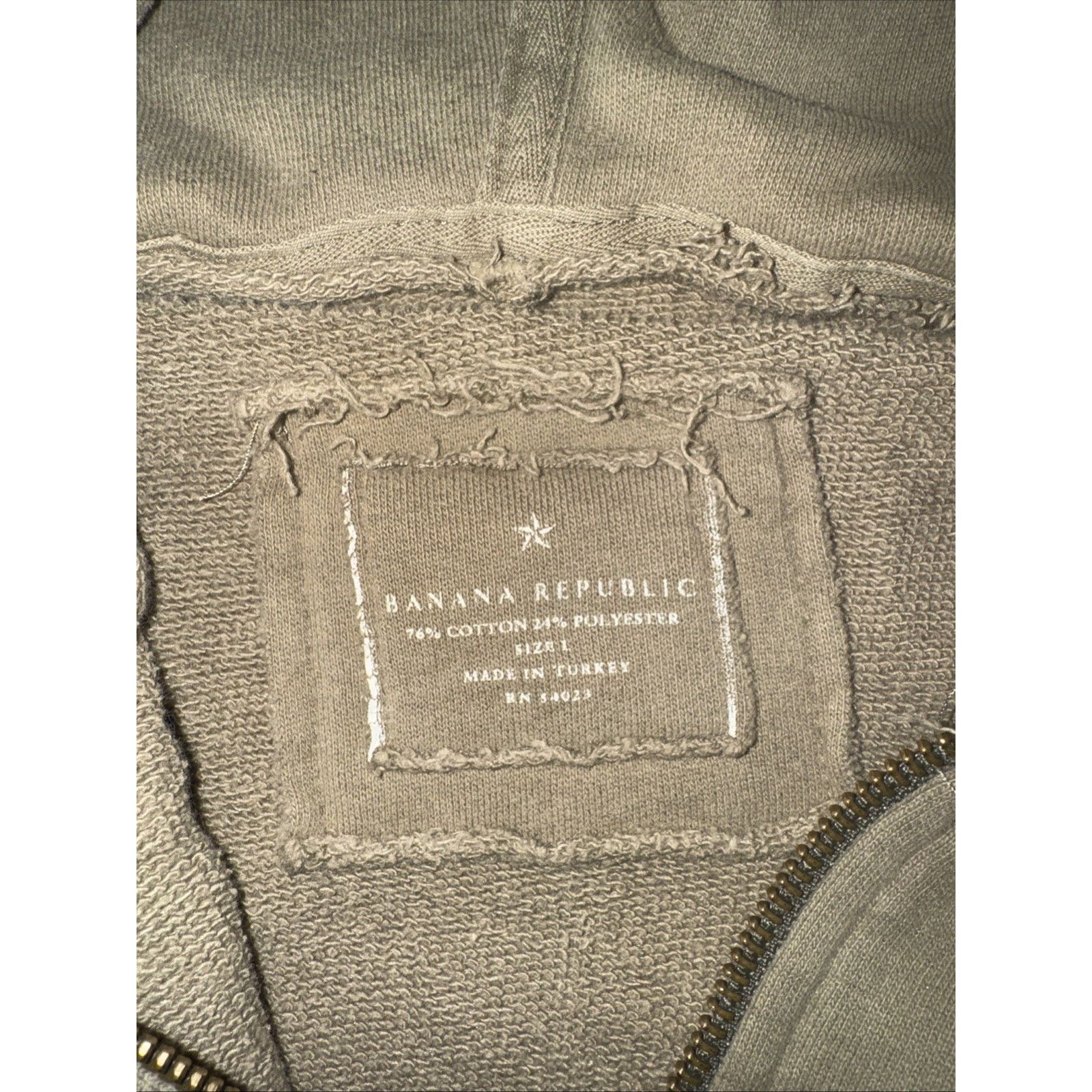 Banana Republic × Vintage Banana Republic Full Zip Hoodie Taupe L Grunge 22x22 Size US L / EU 52-54 / 3 - 5 Thumbnail