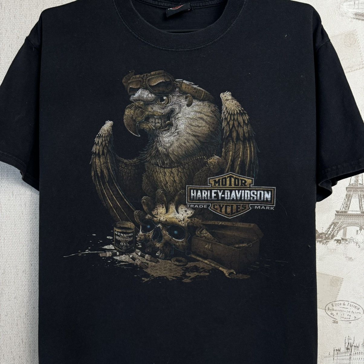 Harley Davidson × Vintage Vintage Harley Davidson T shirt Eagle South Africa L Black Size US L / EU 52-54 / 3 - 9 Thumbnail
