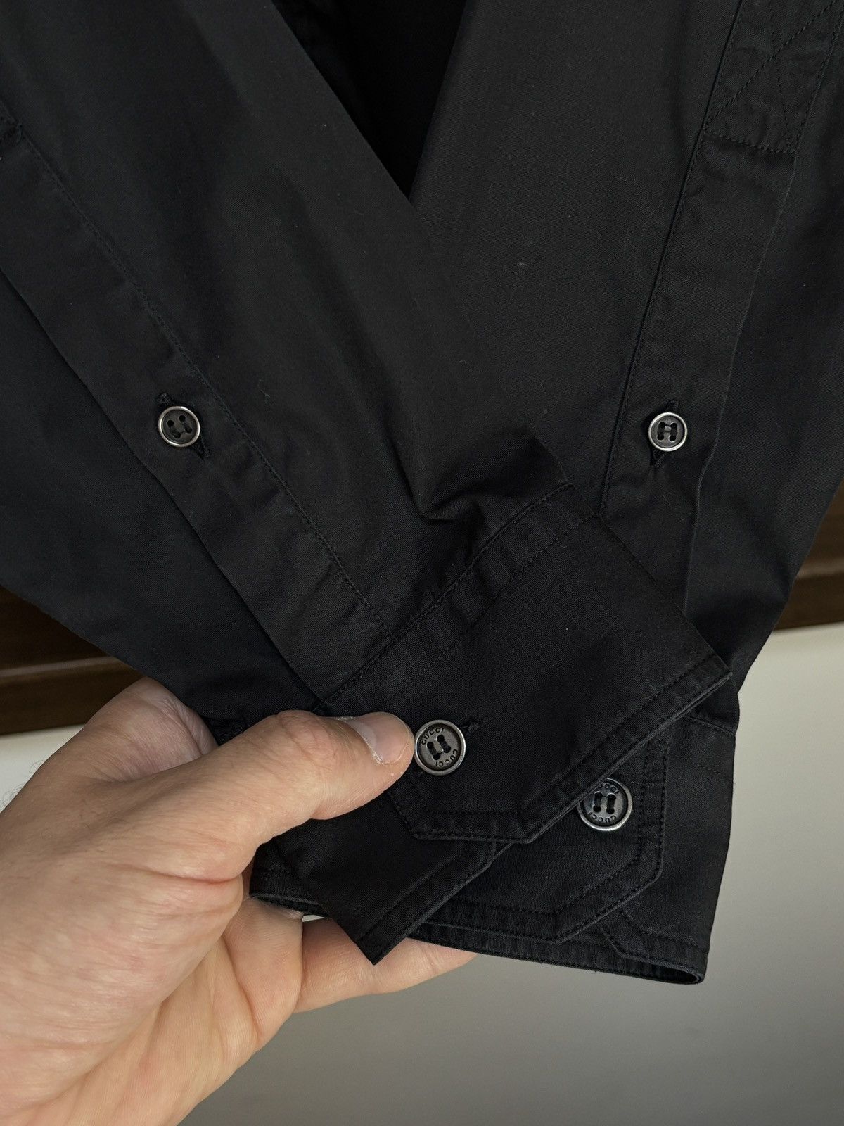 Gucci Gucci Vintage Black Designer Pocket Shirt Tom Ford Era Size US M / EU 48-50 / 2 - 5 Thumbnail
