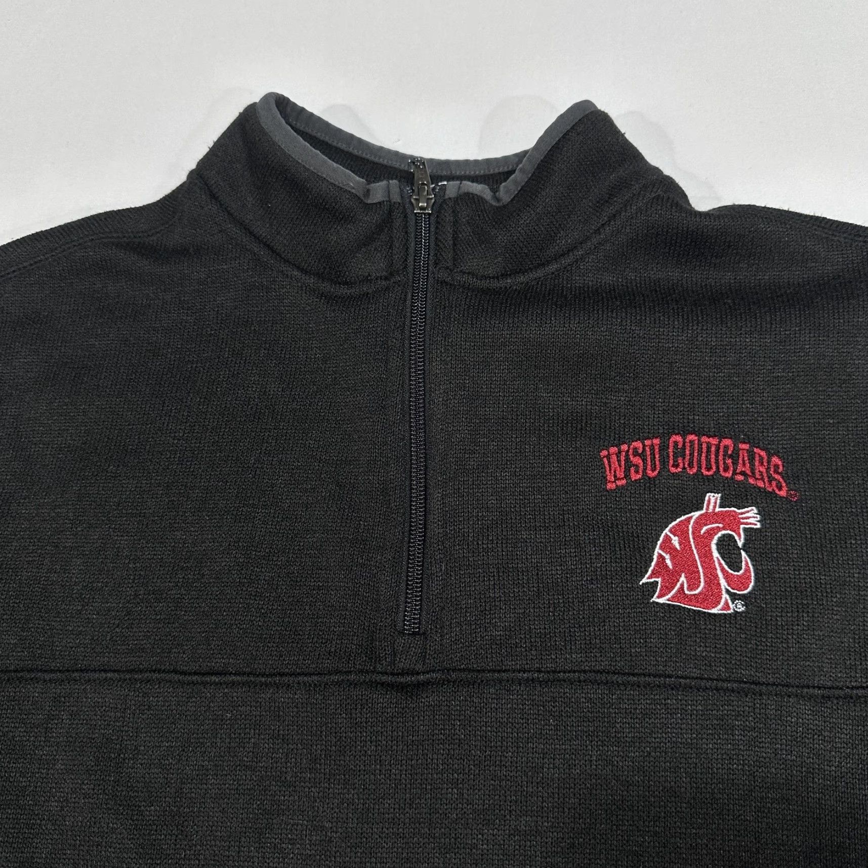 Champion Champion Pullover Women S Black 1/4 Zip Fleece Mock Neck WSU Cougars Embroidered Size S / US 4 / IT 40 - 2 Thumbnail