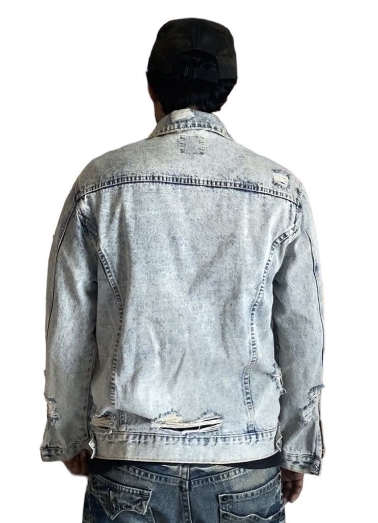 Bershka Vintage Distressed Trash Berska Denim Jacket like Amiri Size US M / EU 48-50 / 2 - 22 Thumbnail