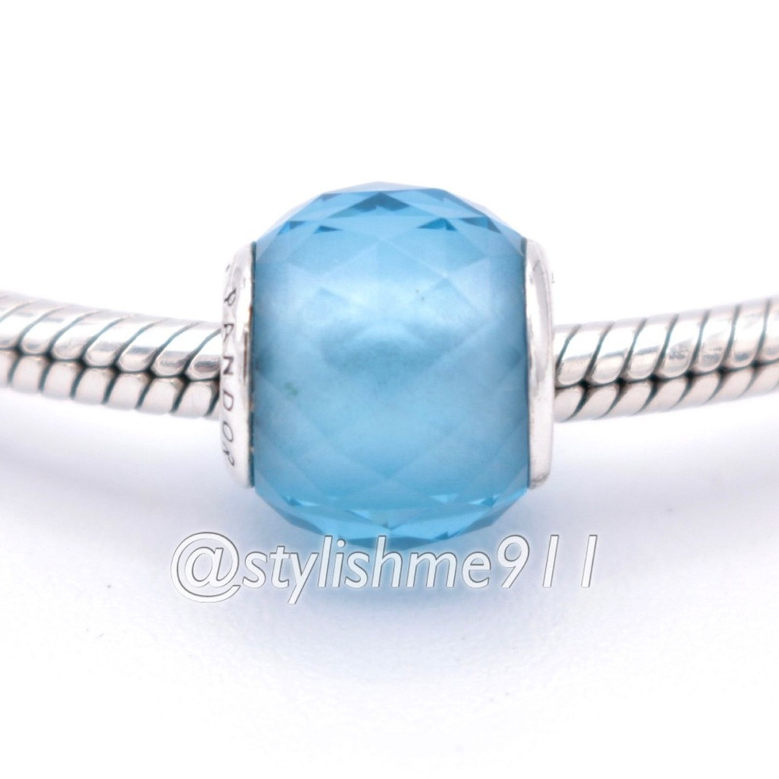 pandora PANDORA Petite Facets Charm with Synthetic Blue Quartz Size ONE SIZE - 1 Thumbnail