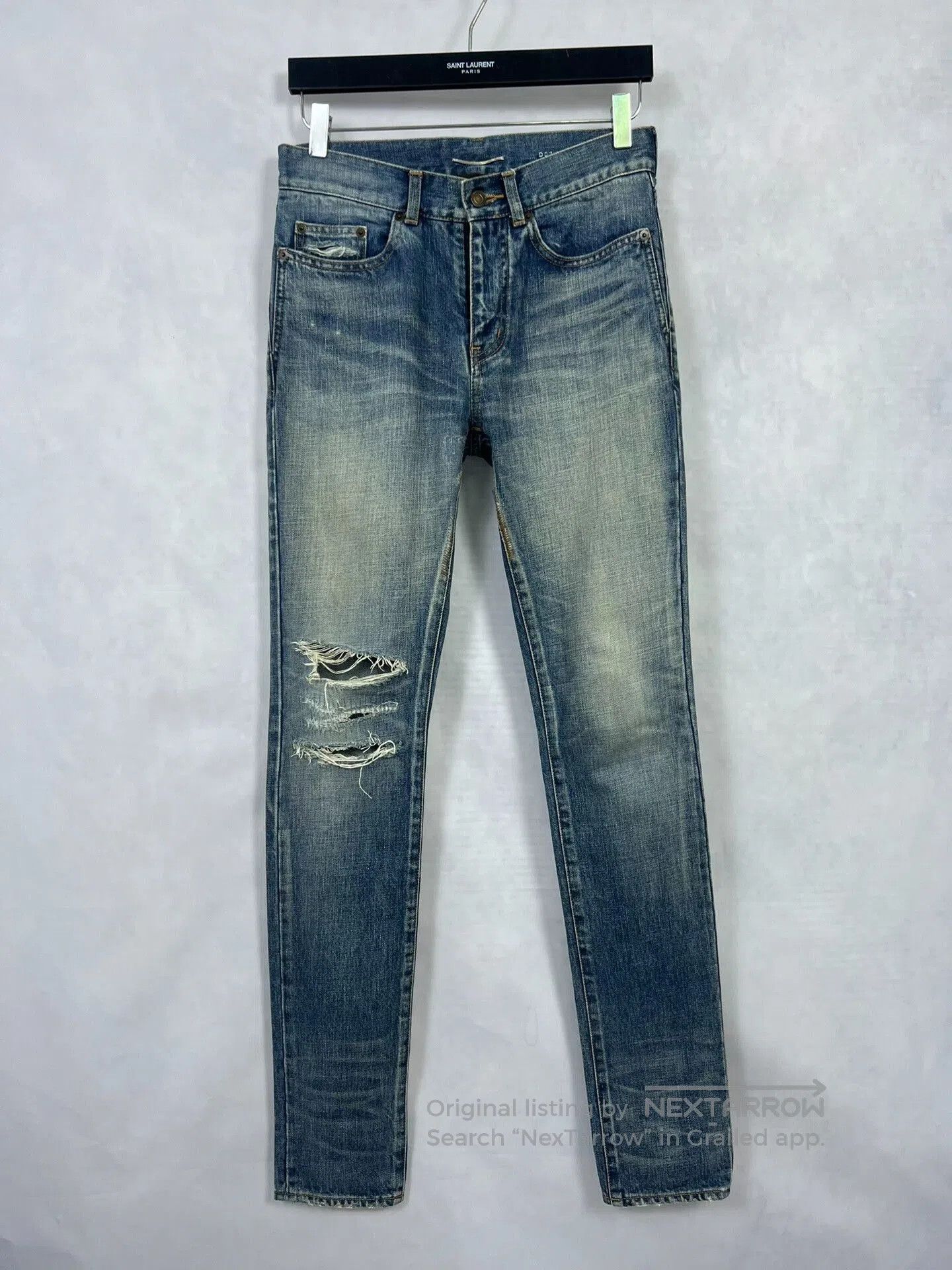 Saint Laurent Paris Saint Laurent Distressed Denim Pants for Men. Size US 27 - 1 Thumbnail