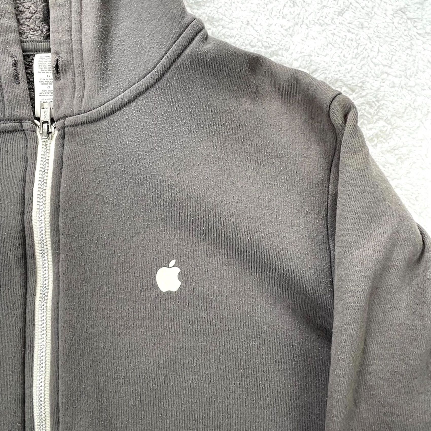 Apple VINTAGE Apple Hoodie Mens L Gray Logo Full Zip Zip Fleece Cotton Polyester Size US L / EU 52-54 / 3 - 2 Thumbnail