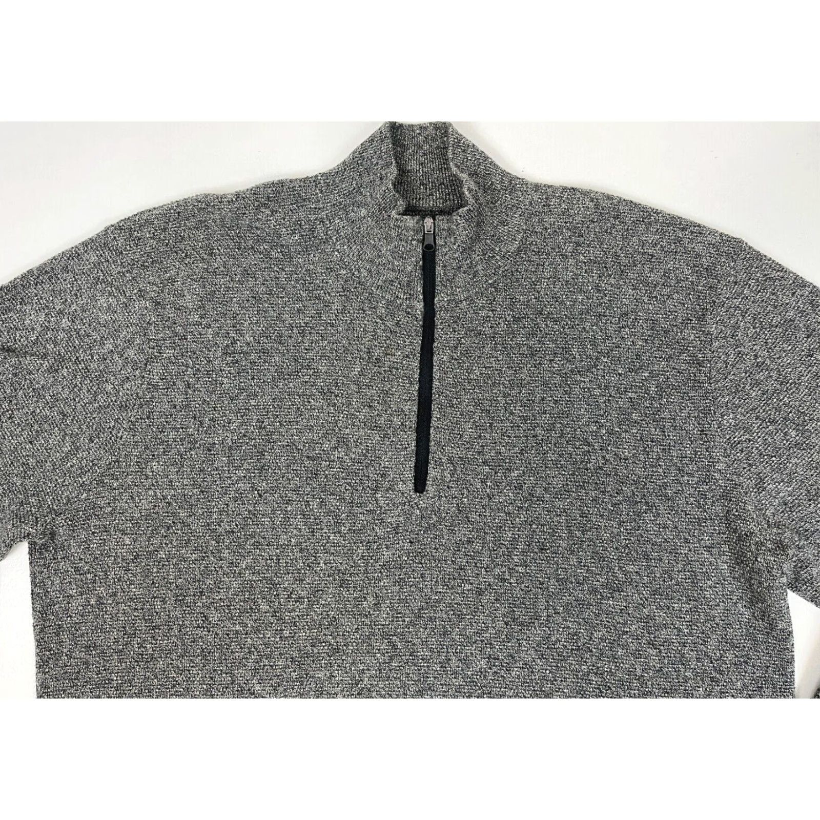 Bonobos Bonobos Men's 1/4 Zip Knit Pullover Sweater Sz L Gray Mock Neck, Solid, Cotton Blend, Long Sleeve, Classic, Preppy, Golf, Walking, Regular Size US L / EU 52-54 / 3 - 3 Thumbnail
