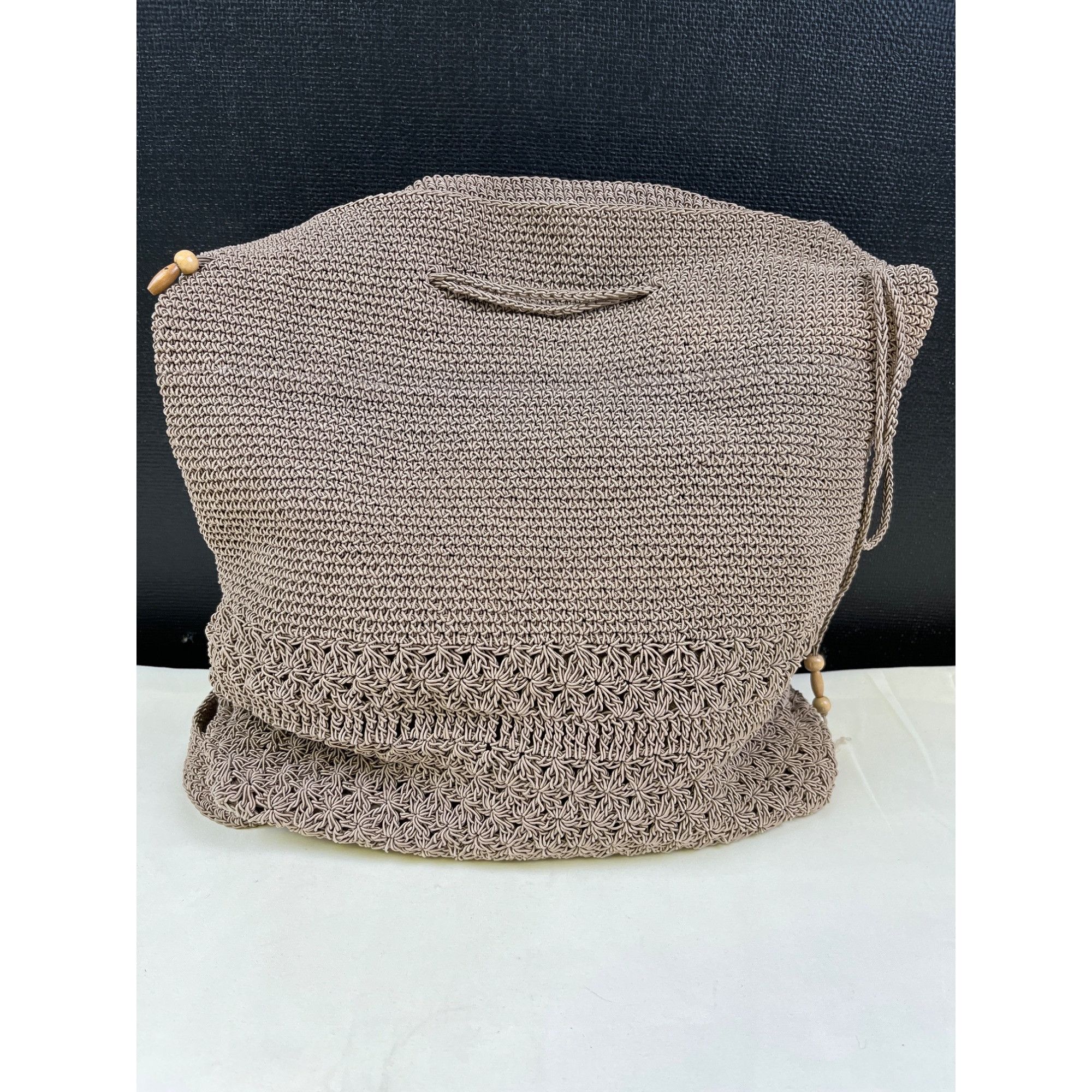 Handmade Handmade Vintage Women's Beige Bucket Shoulder Bag SKU 5180 Size ONE SIZE - 2 Thumbnail