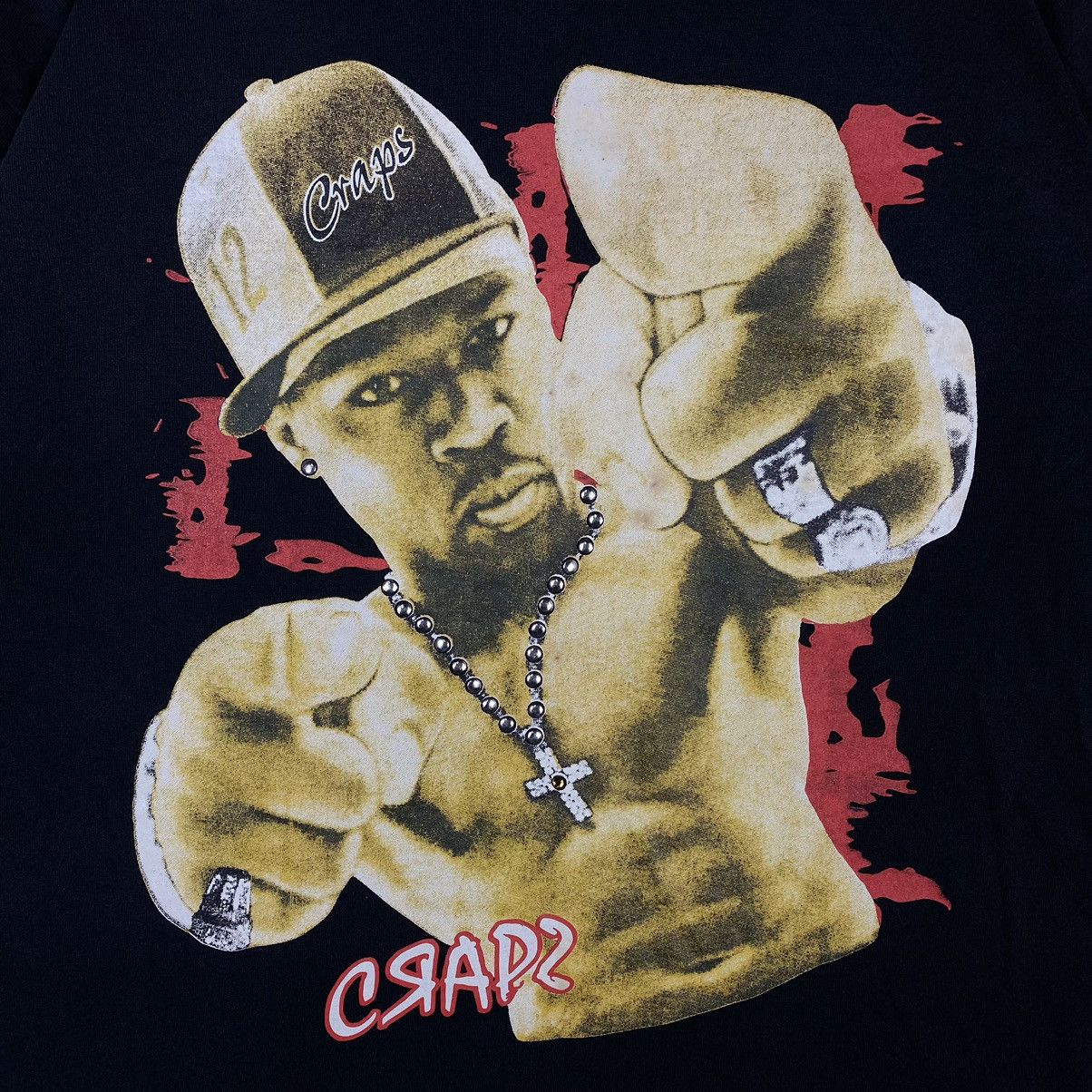 50 Cent × Rap Tees × Vintage Vintage 00's FUNCTIONAL CRAPS 50 Cent Rappers Hip-Hop Tee Size US L / EU 52-54 / 3 - 3 Thumbnail