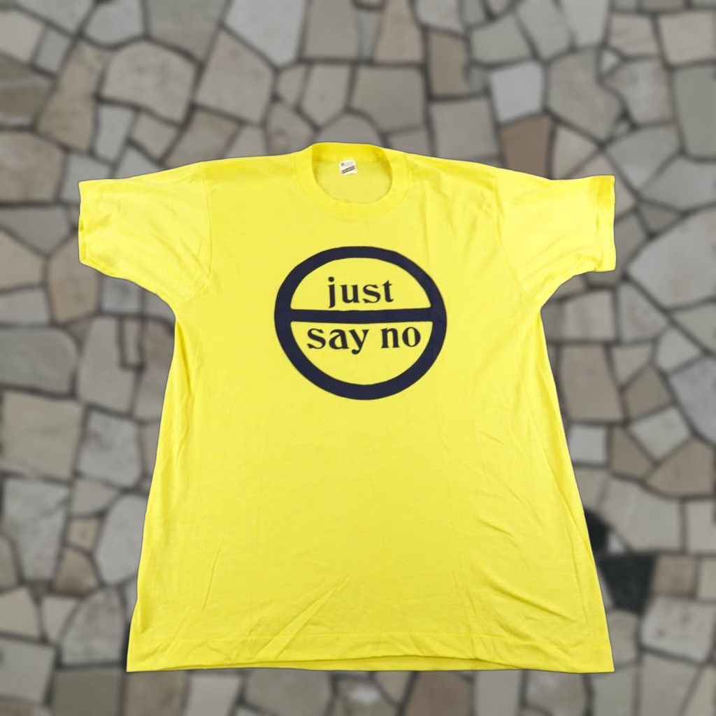 Vintage Vintage Just Say No Shirt Men XL Yellow Single Stitch Anti Drug Nancy Reagan 80s Size US XL / EU 56 / 4 - 1 Thumbnail