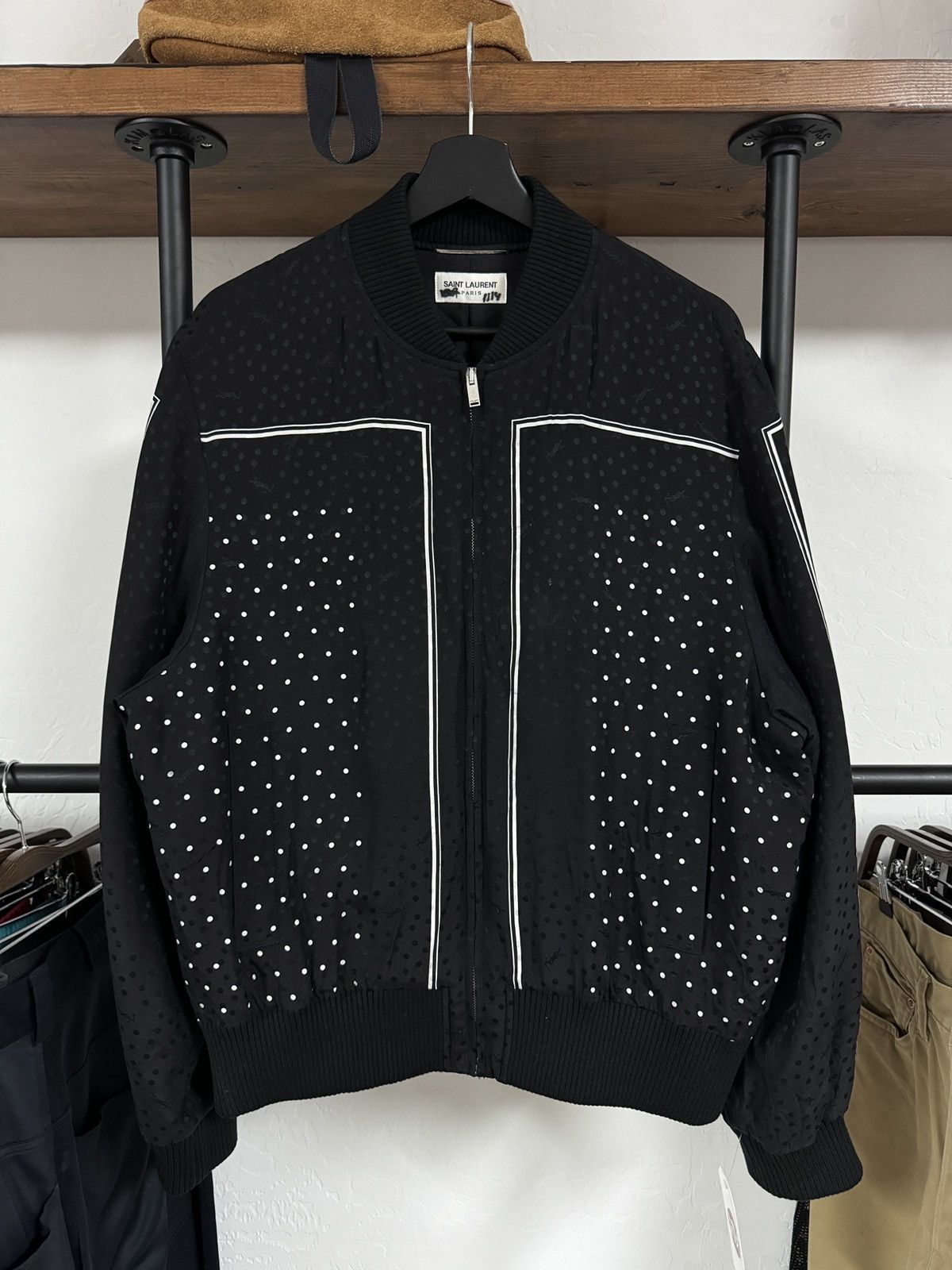 Saint Laurent Paris Saint Laurent Polka Dot Bomber Size US M / EU 48-50 / 2 - 2 Thumbnail