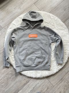 Supreme grey orange hotsell box logo hoodie