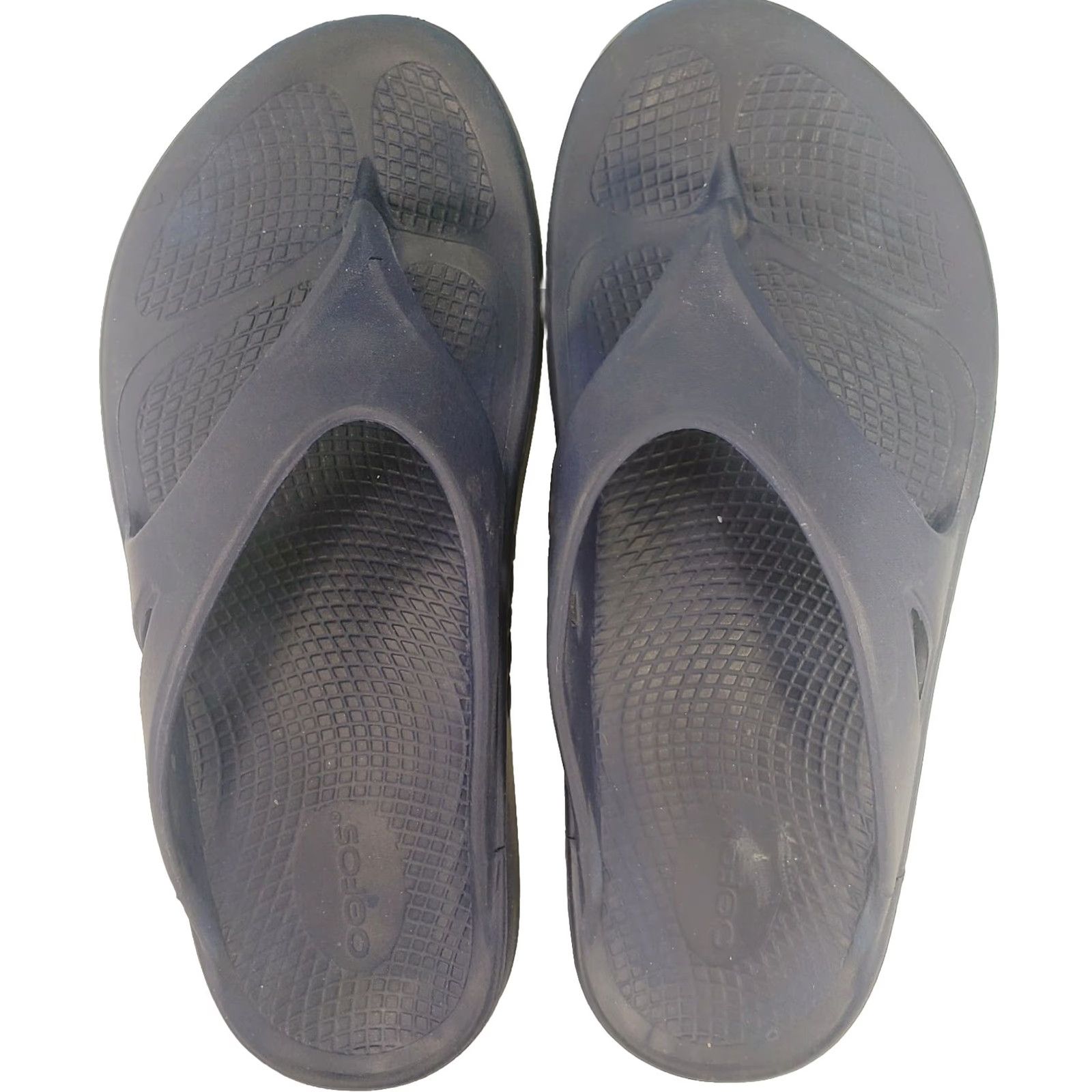 Vintage OOFOS Original Thong Recovery Sandals Blue Womens 10 Mens 8 Slip On Sandal Flat Heel Rubber Outsole Comfort Orthopedic Logo Vintage No Size US 8 / IT 38 - 7 Thumbnail