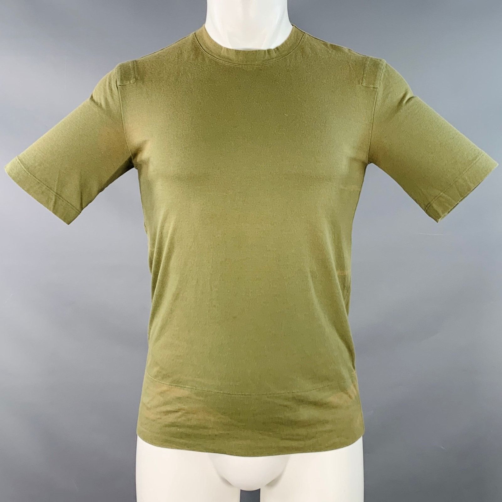 John Bartlett JOHN BARTLETT Size 38 Green Olive Cotton Crew Neck T-shirt Size US M / EU 48-50 / 2 - 1 Thumbnail