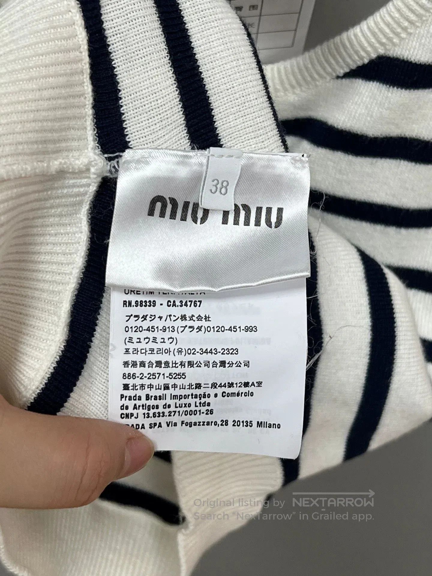 Miu Miu black and white striped crop tank top. Size M / US 6-8 / IT 42-44 - 4 Thumbnail