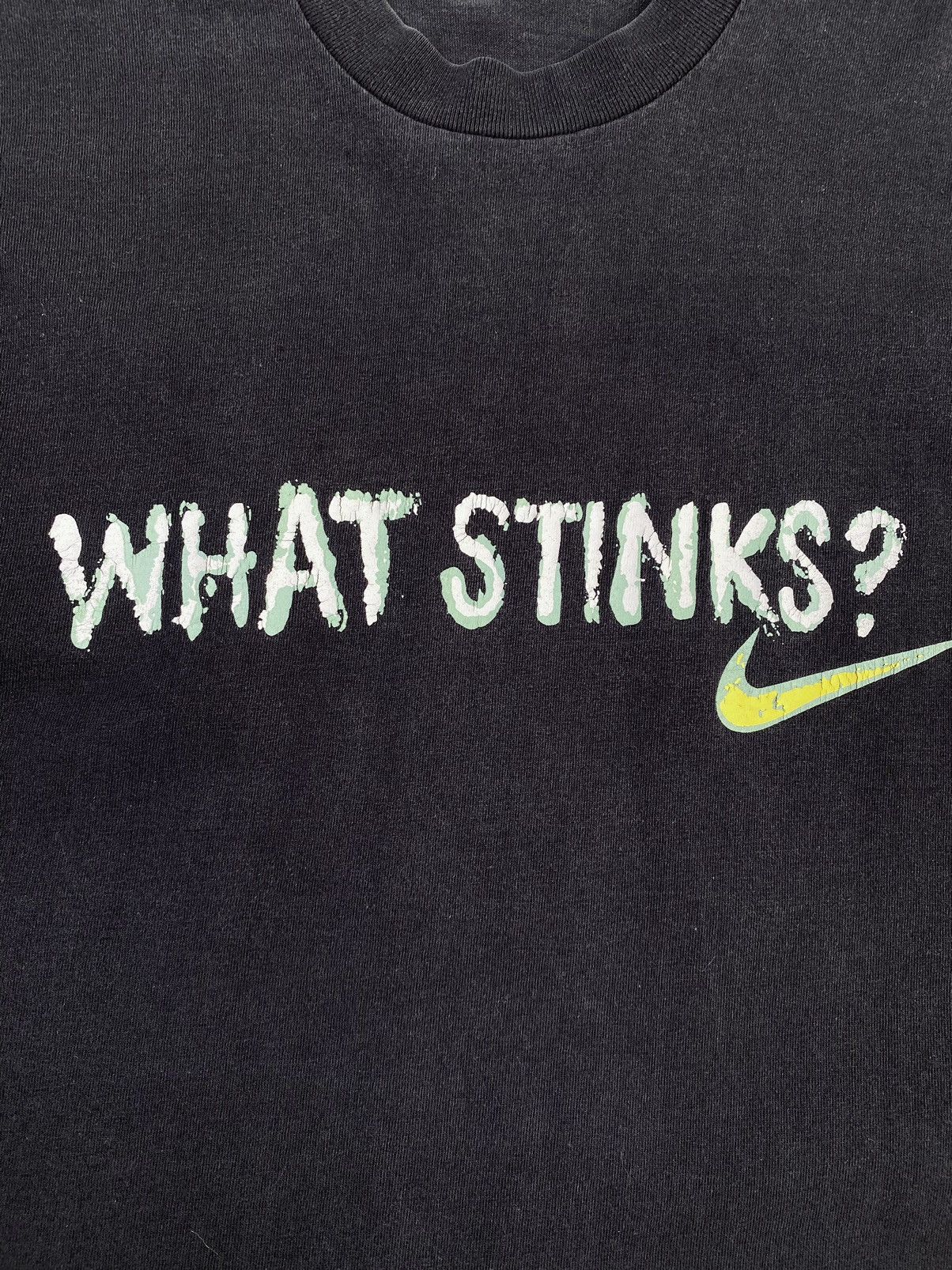 Vintage 1990’s Vintage Nike Parody What Stinks? Quote Graphic Tee Size US XL / EU 56 / 4 - 4 Thumbnail