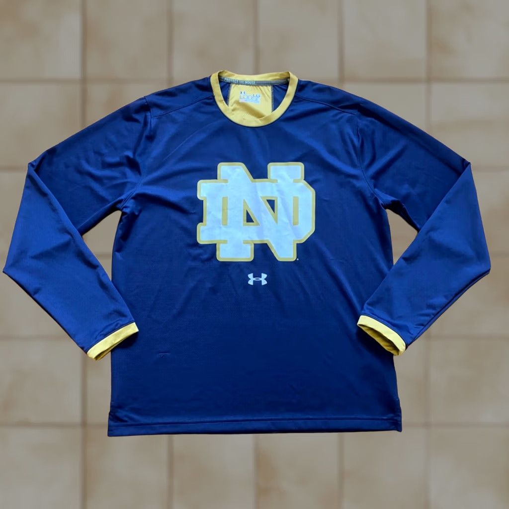 Under Armour Under Armour Notre Dame Mens L 1/4 Zip Sweatshirt Blue Size US L / EU 52-54 / 3 - 1 Thumbnail