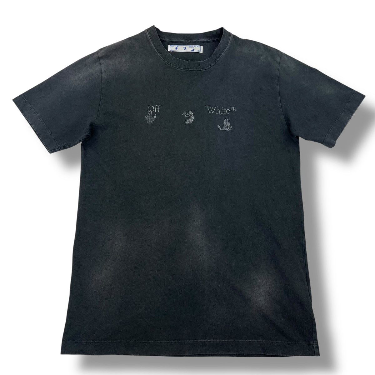 Off-White Off-White Hand Print Distressed T Shirt Size US L / EU 52-54 / 3 - 2 Thumbnail