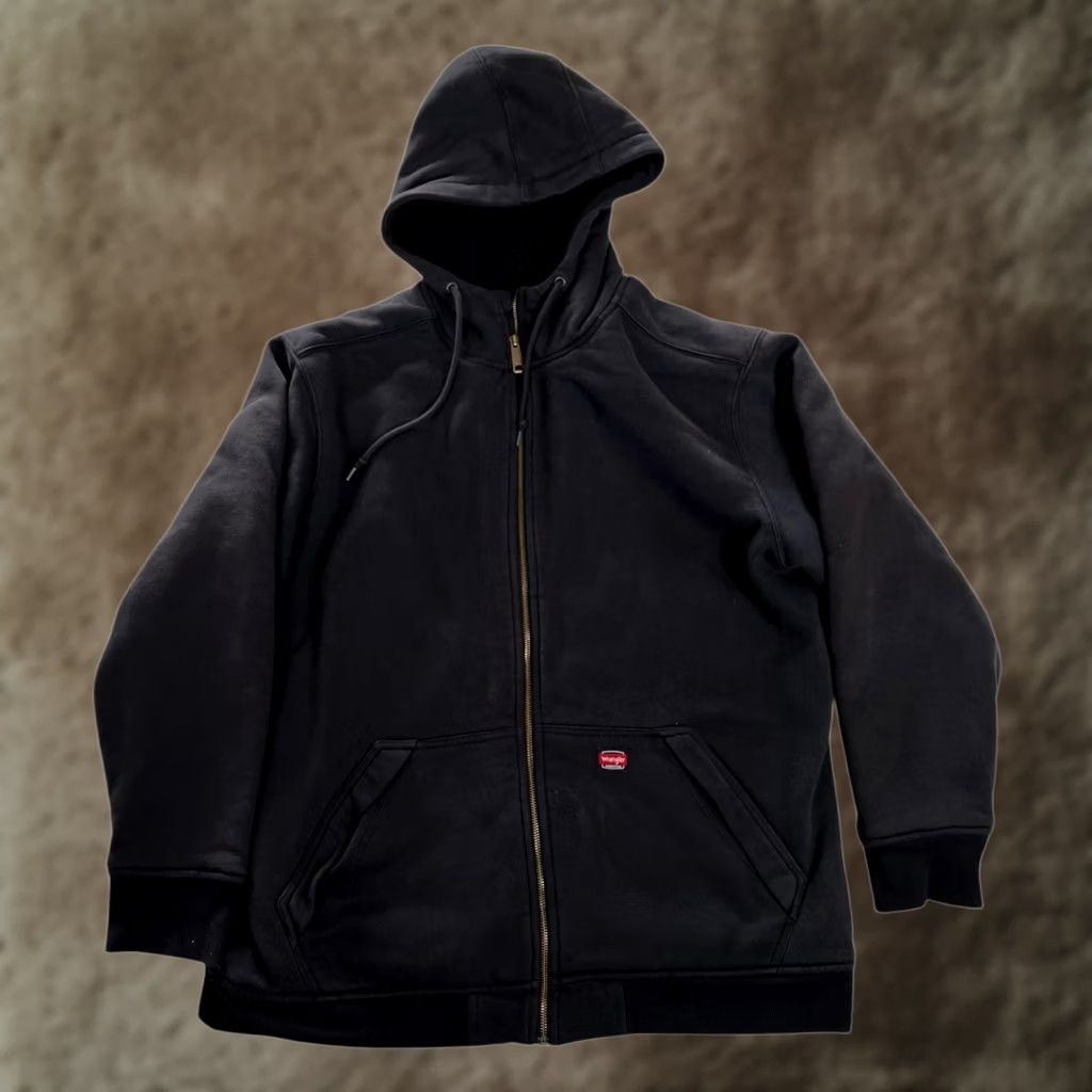 Wrangler Wrangler Hoodie Mens XL Black Full Zip Heavyweight Sherpa Fleece Workwear Size US XL / EU 56 / 4 - 1 Thumbnail