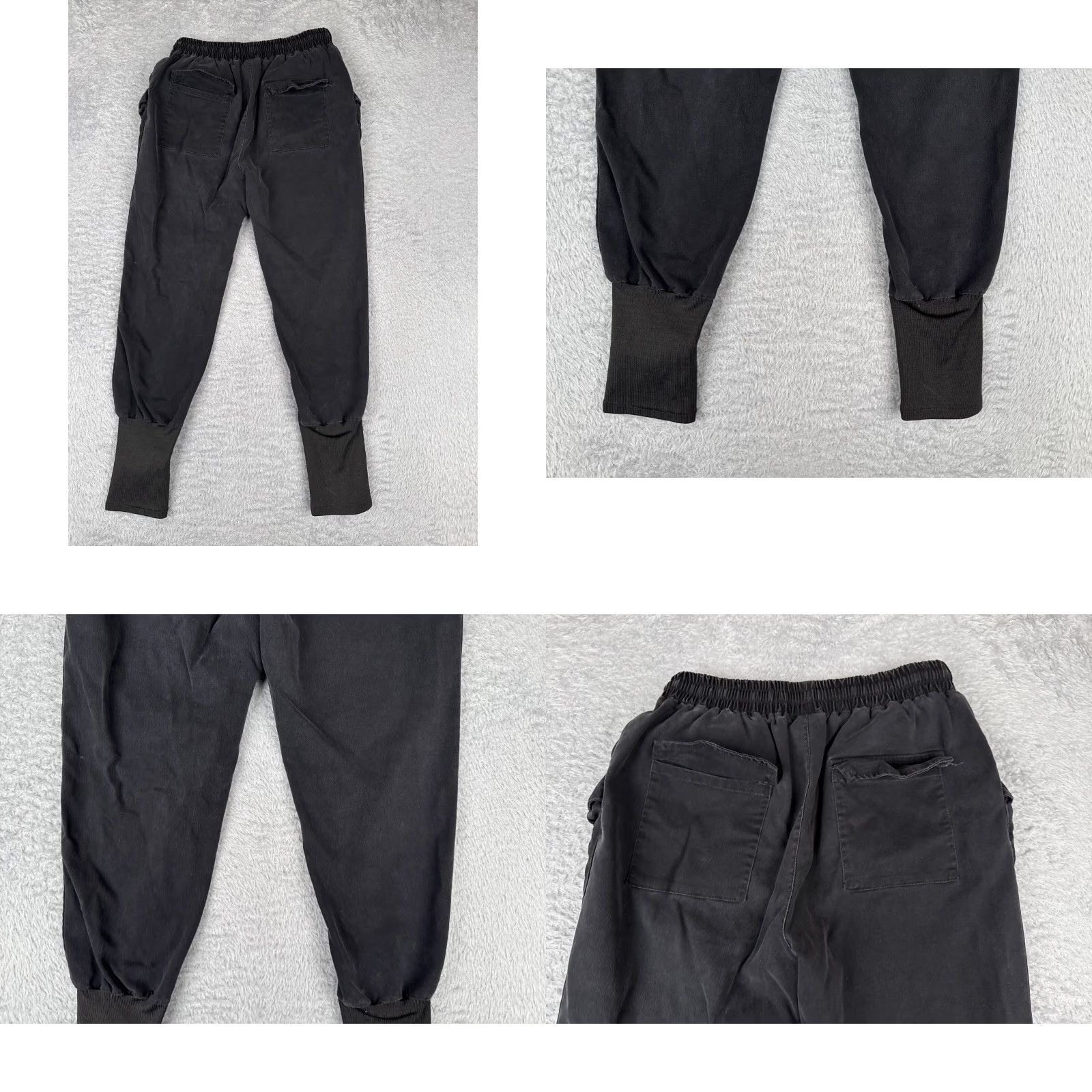 Vintage XVTU Pants Women Small Black Cargo Jogger Tapered Cotton High Rise 28x25 Size 28" / US 6 / IT 42 - 9 Thumbnail