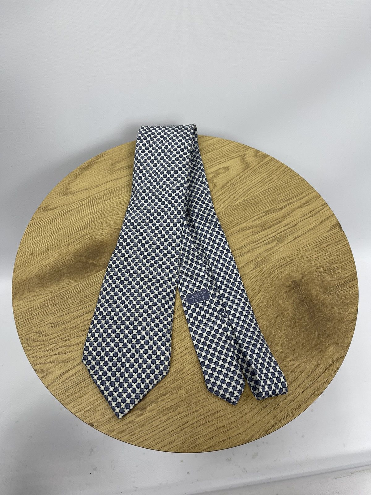Lanvin Paris Slassic 100% Silk Blue Made in France