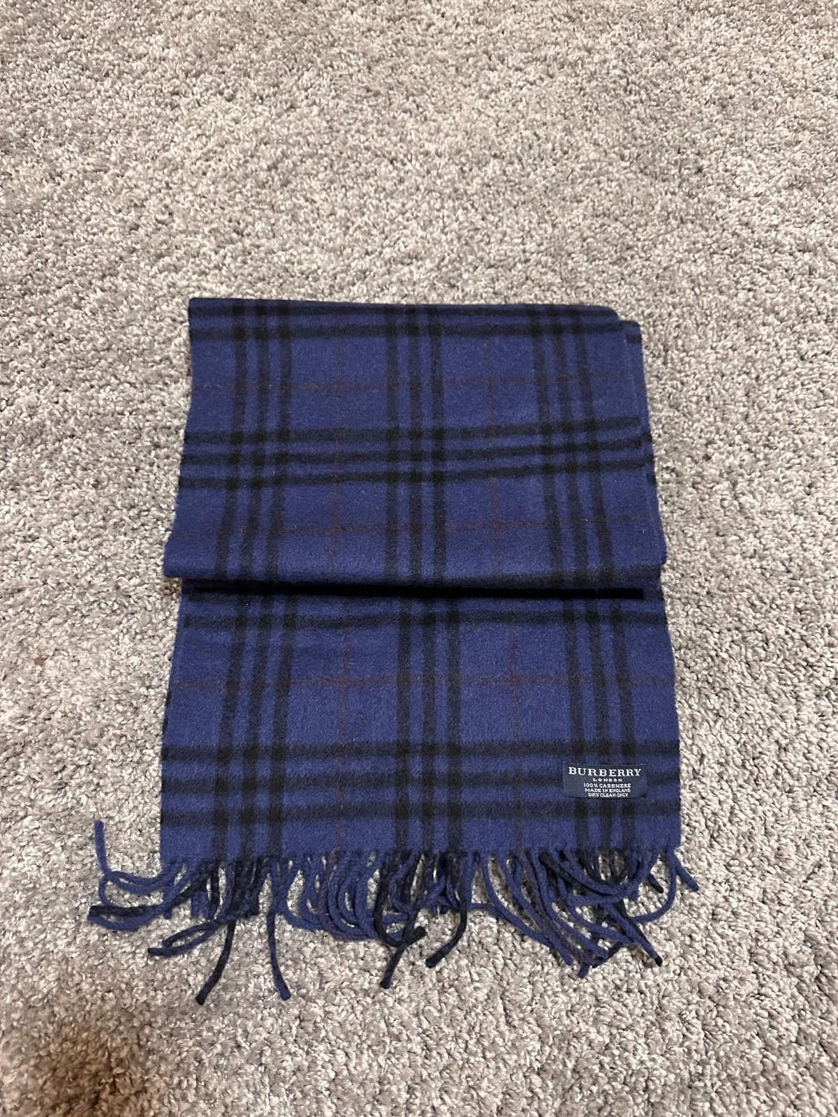 Burberry Burberry Nova Check Blue Cashmere Scarf Size ONE SIZE - 3 Thumbnail
