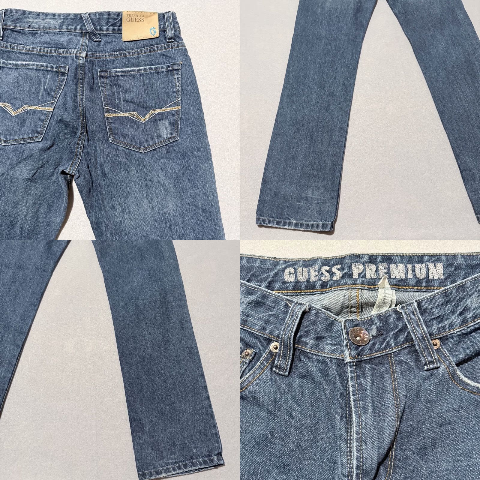 Guess VINTAGE Guess Jeans Wide-Leg Men 32 Blue Denim Dark Wash Zip-Fly 90s Mens Jeans Size US 32 / EU 48 - 8 Thumbnail