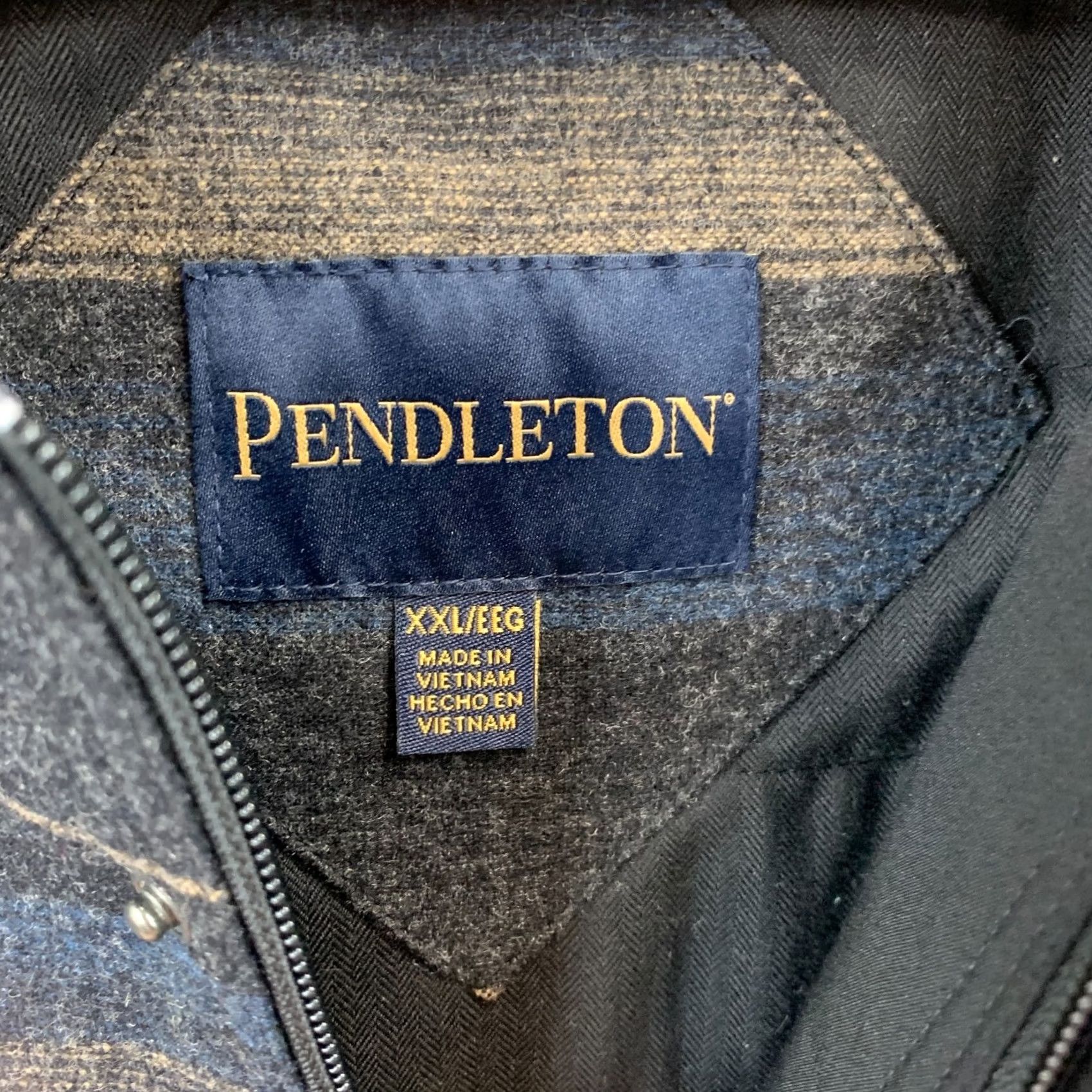 Pendleton Pendleton Jacket Men’s 2XL Blue Tan Gray Striped Wool Blend Insulated Zip Snap Size US XXL / EU 58 / 5 - 3 Thumbnail