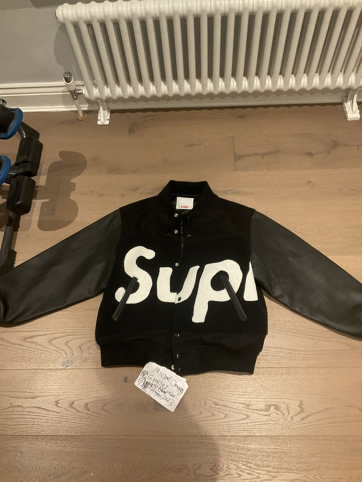 Supreme Supreme Big Box Logo Chenille Varsity Jacket SS24 Black | Grailed