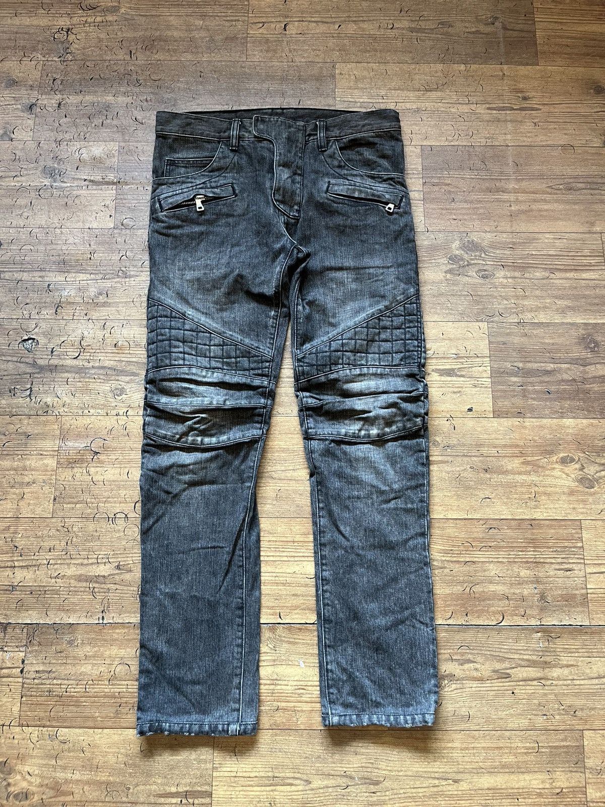 Balmain Decarnin Balmain Homme AW09 Heavy Biker Jeans | Grailed