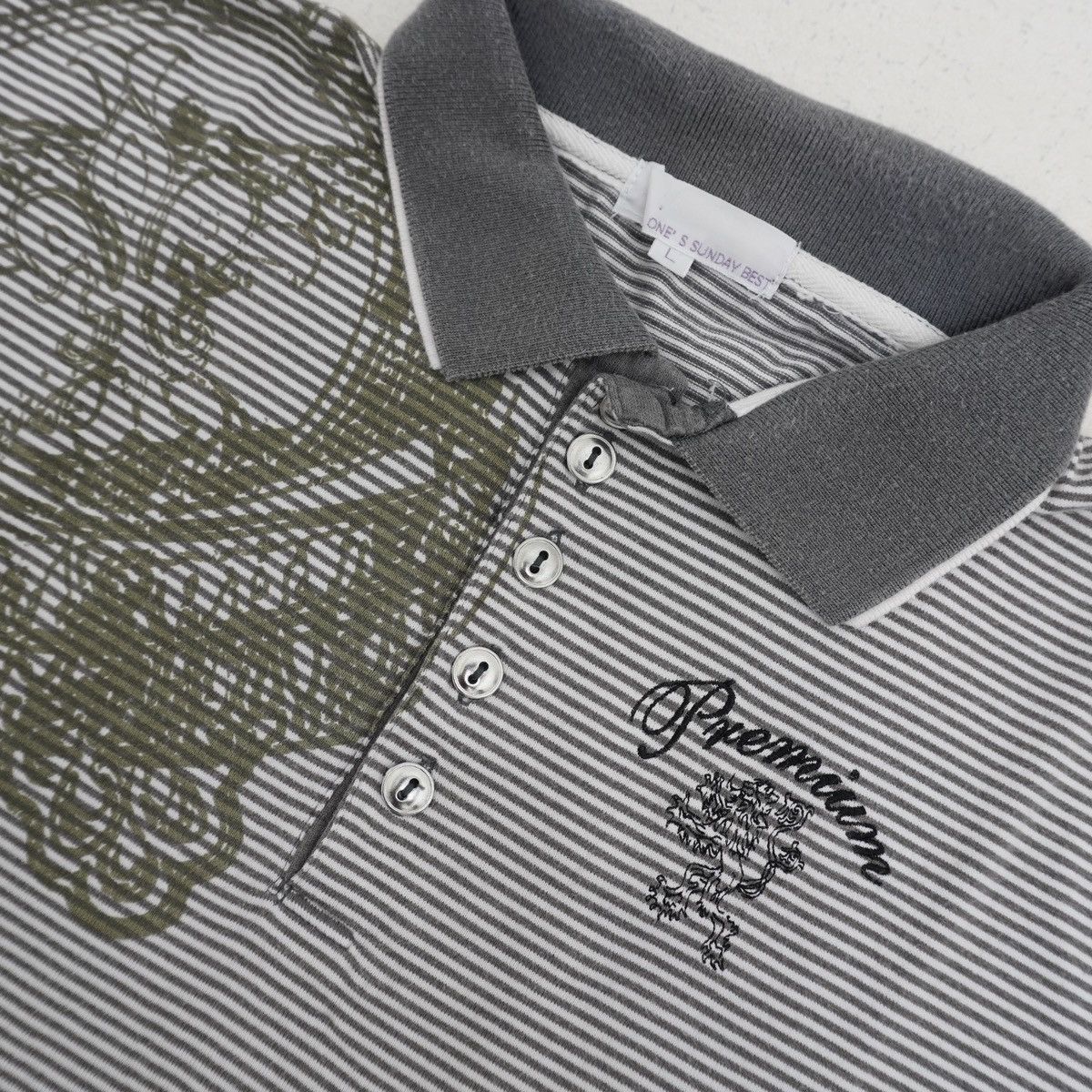 Japanese Brand Vintage Bohemian Striped Polo Tee Y2K Graphic Top Size US L / EU 52-54 / 3 - 5 Thumbnail