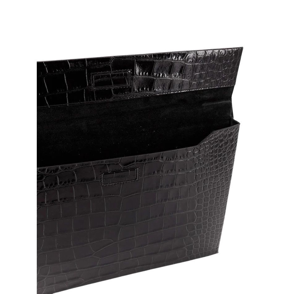 Tom Ford TOM FORD Black Embossed Leather Pouch New & Authentic Size ONE SIZE - 4 Thumbnail