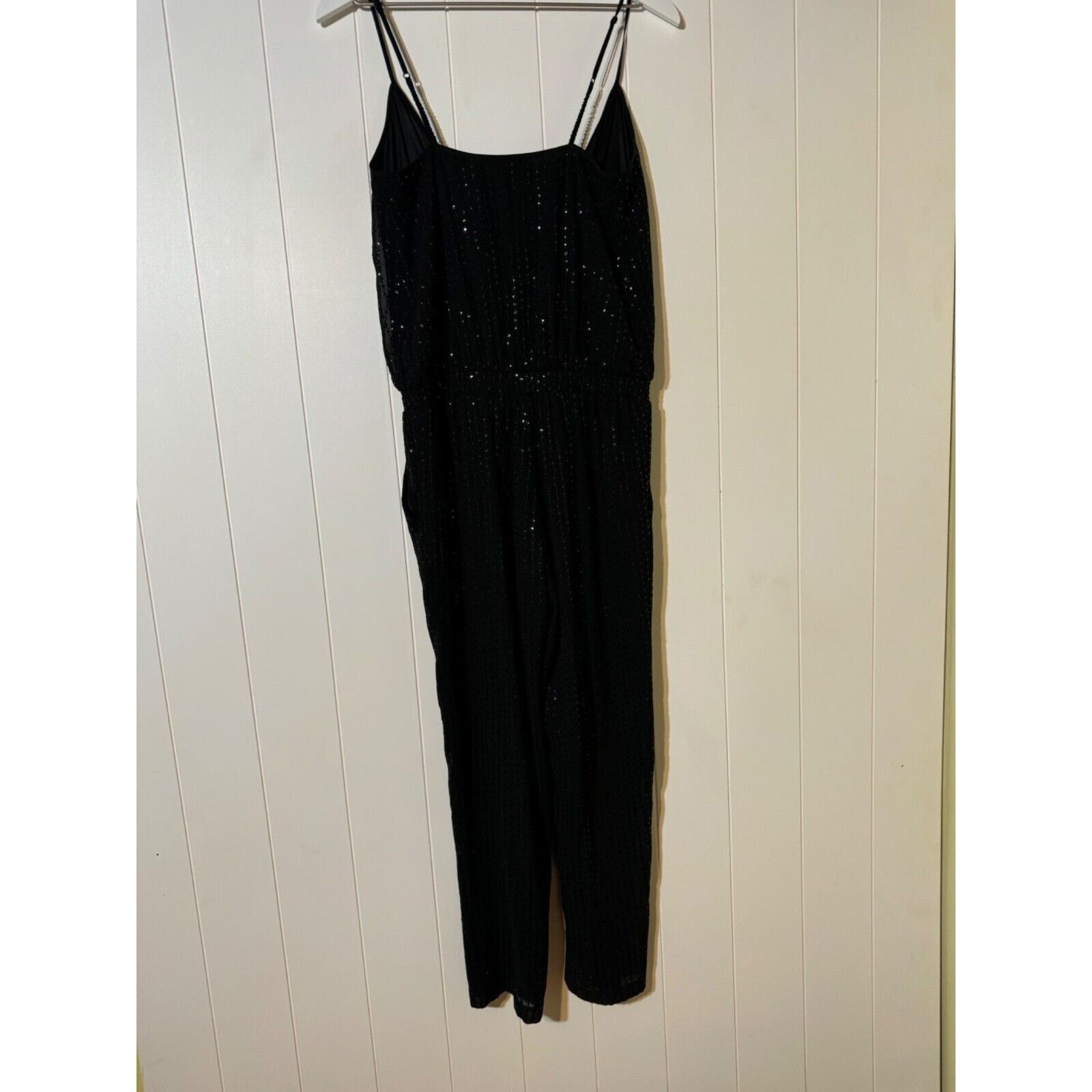 Express Express Women's Evening Wear Black Sequin Jumpsuit Size 2 Size 26" / US 2 / IT 38 - 9 Thumbnail
