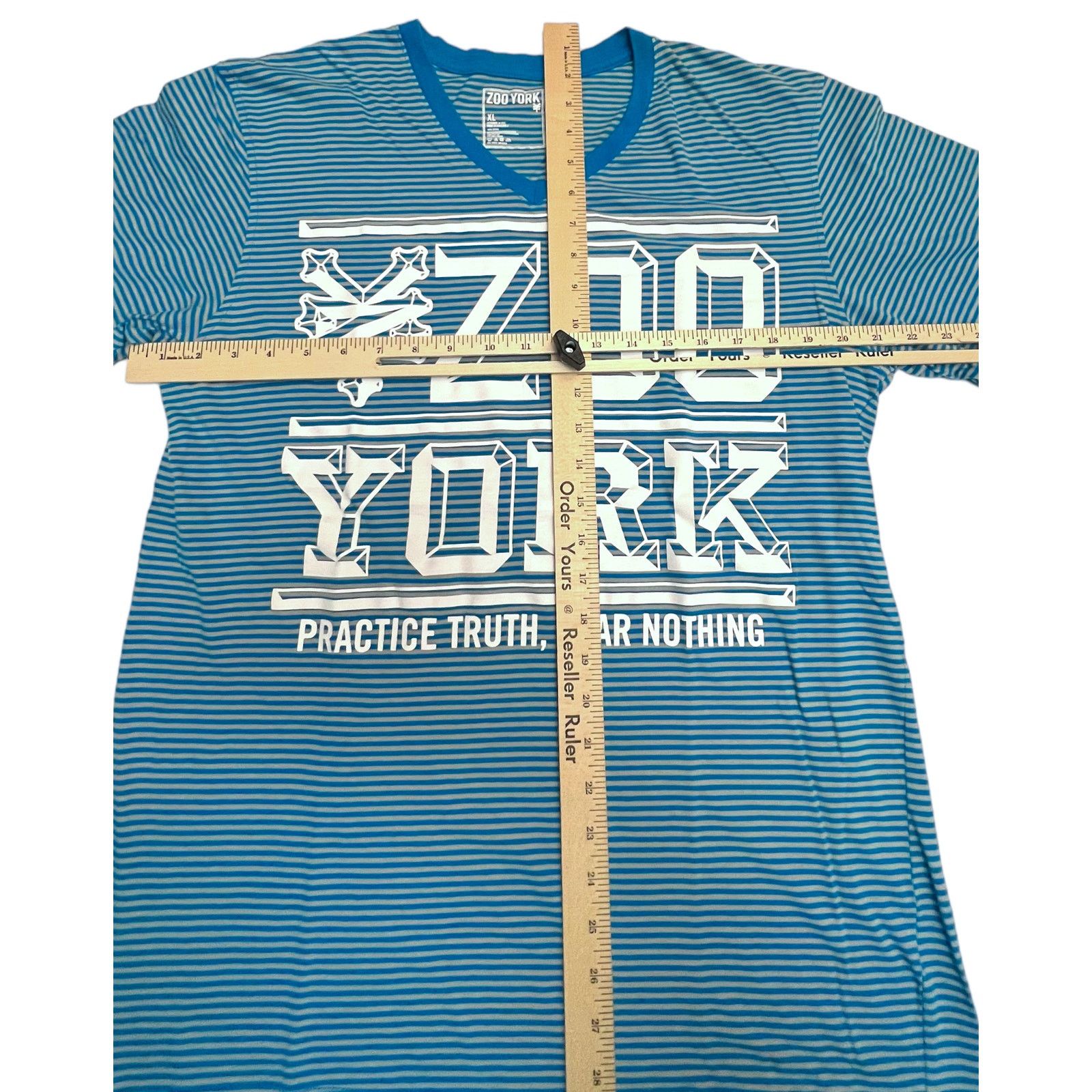 Zoo York Zoo York Men’s XL Striped T-Shirt Blue White Vneck Tee Size US XL / EU 56 / 4 - 6 Thumbnail