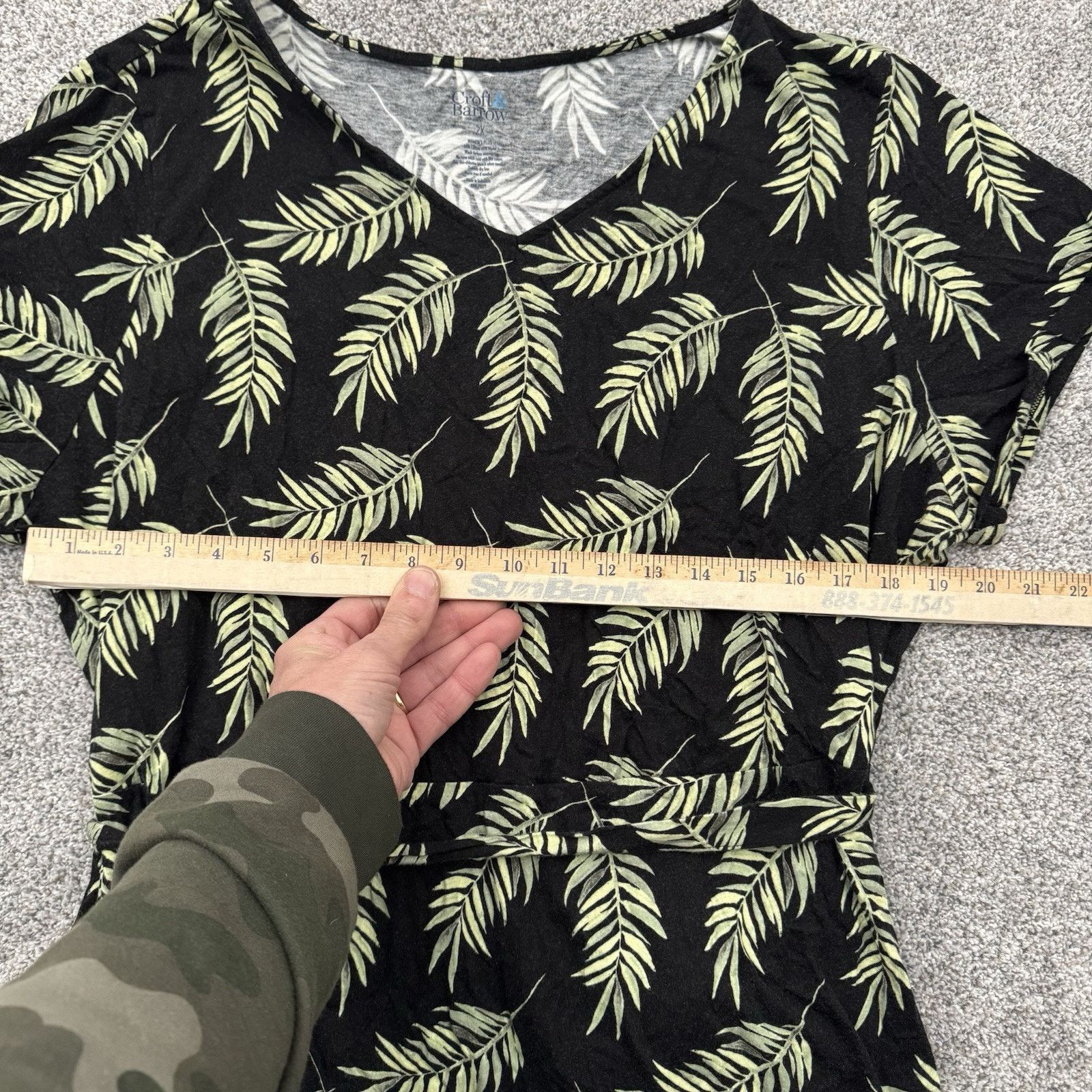 Croft & Barrow Croft & Barrow Dress 2X Plus Boho Tropical Leaf Print Casual Size XXL / US 16-18 / IT 52-54 - 4 Thumbnail