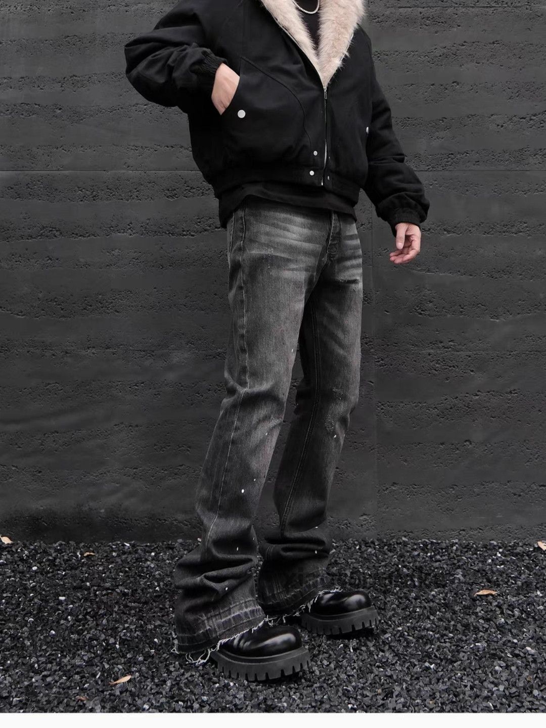 Jean × Vintage Utility punk grunge washed faded stain paint jeans Size US 32 / EU 48 - 9 Thumbnail