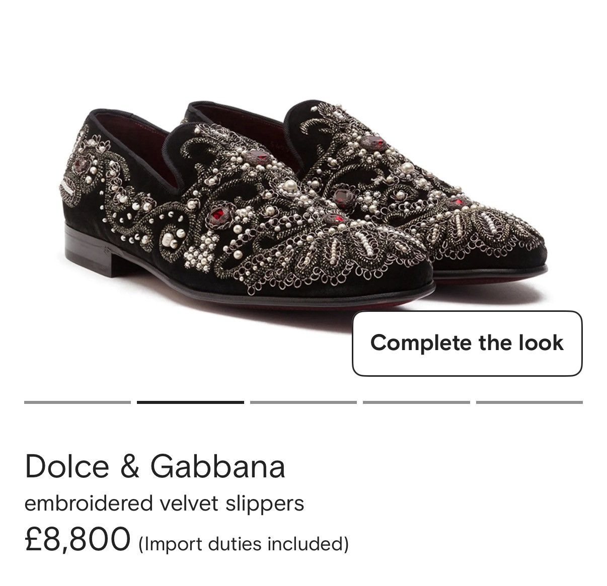 Dolce & Gabbana Velvet slippers with embroidery Size US 9.5 / EU 42-43 - 6 Thumbnail