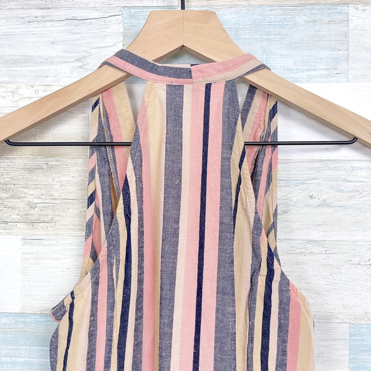 Other DREW Linen Striped Sleeveless Tie Front Top Pink Womens S Size S / US 4 / IT 40 - 5 Thumbnail