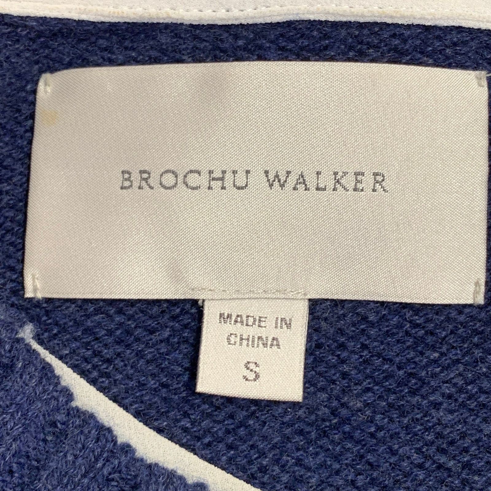 Brochu Walker Blue Cream Wool Cashmere Oversized Faux Layer Pullover Size S / US 4 / IT 40 - 5 Thumbnail