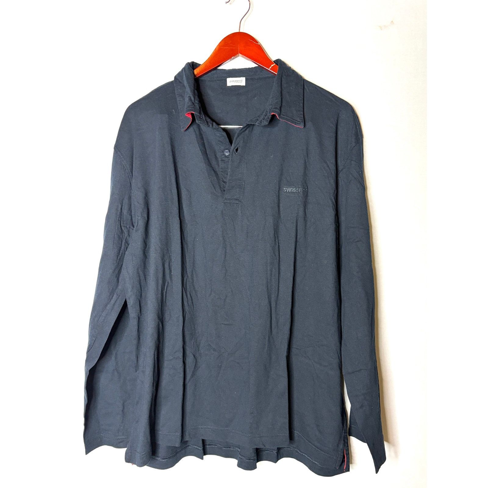 Zimmerli Zimmerli of Switzerland Black long sleeve polo shirt XL Size US XL / EU 56 / 4 - 1 Thumbnail