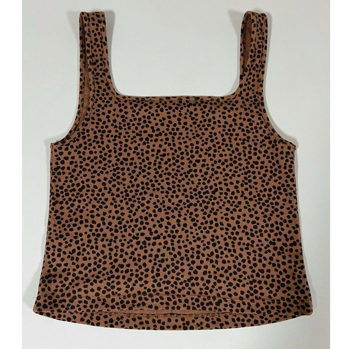 Old Navy Brown Cheetah Leopard Print Square-Neck Top Shirt Size M 🐆✨ Size M / US 6-8 / IT 42-44 - 3 Thumbnail